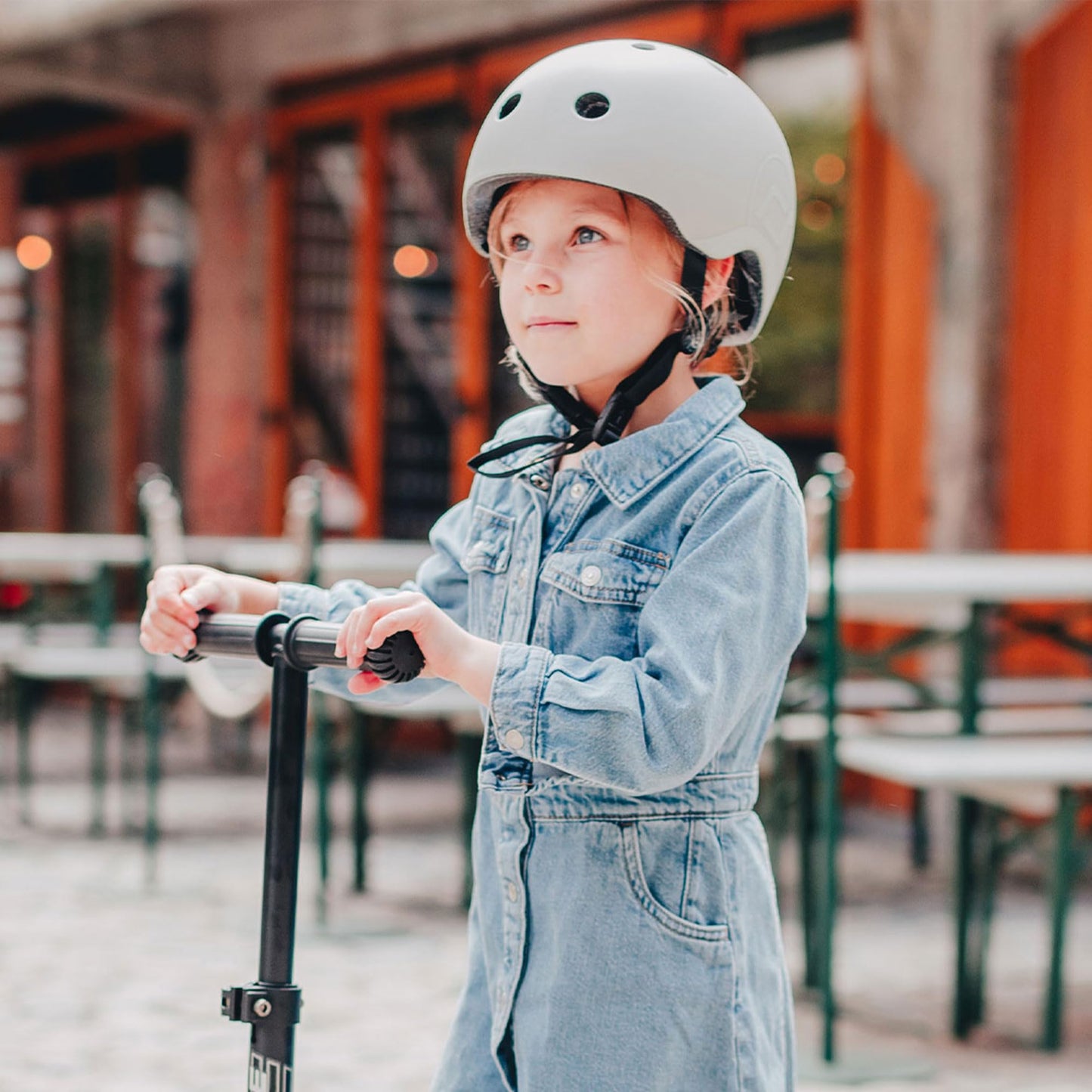 Scoot and Ride Baby Helmet with Adjustable Straps - Matte Finish - Small and Medium - Includes LED Safety Light and Soft Fleece Padding for Extra Protection