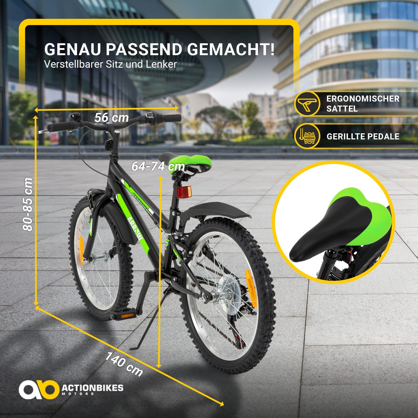 Actionbikes Kinderfahrrad Arrow | 20 Zoll 24 Zoll - V-Brake Bremsen - Fahrrad für Kinder von 6-12 Jahren - Schutzblech v. / h - Kinder Fahrrad für Mädchen & Jungen - Fahrräder - Bicycle - Kinderrad - Meloni2