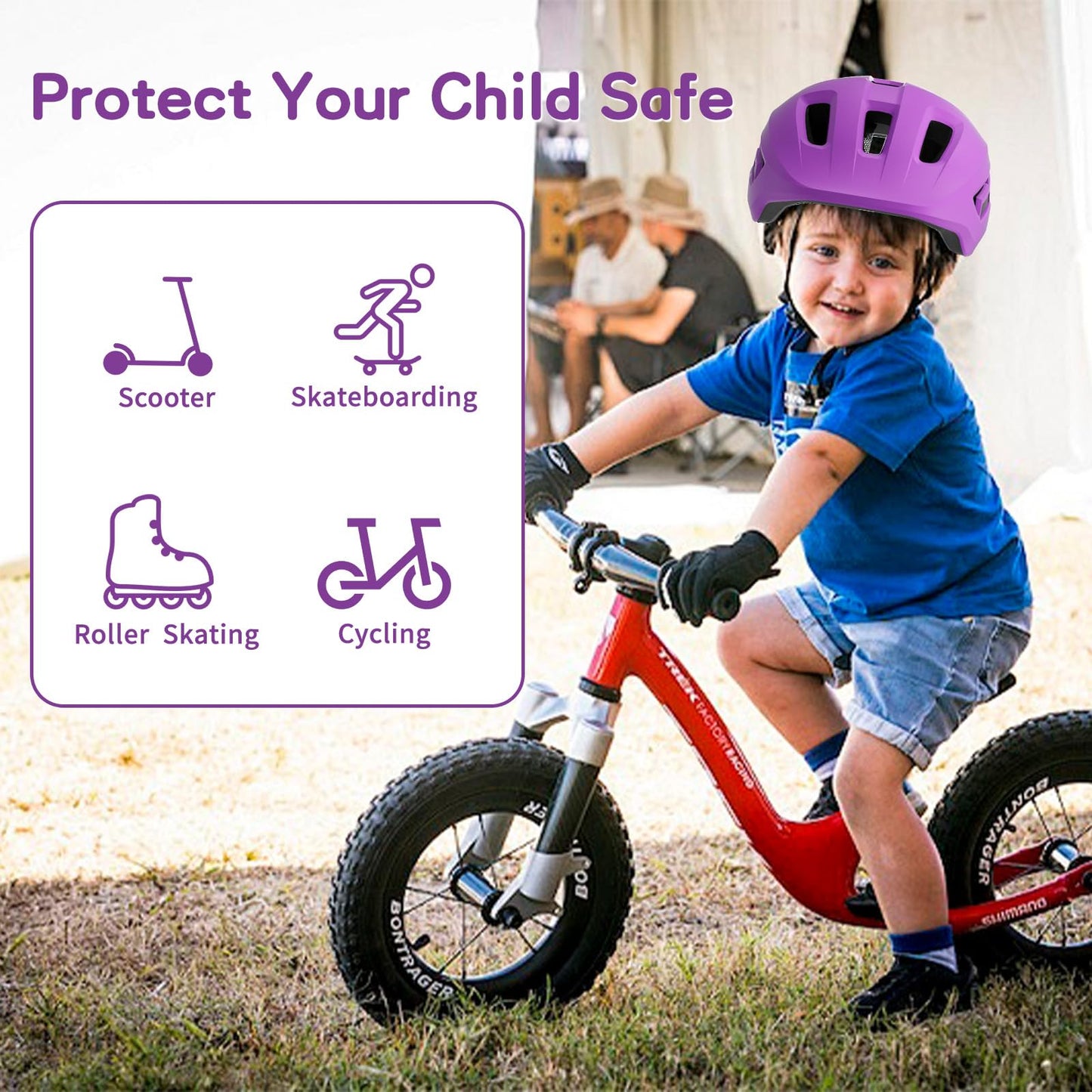 FAYDUDU Toddler Helmet Children's Bicycle Helmet Baby Multi-Sport Adjustable Helmet Sports Helmet Cycling Bicycle Scooter Skateboard Helmet Lightweight for Children Boys Girls from 2-8 Years Old