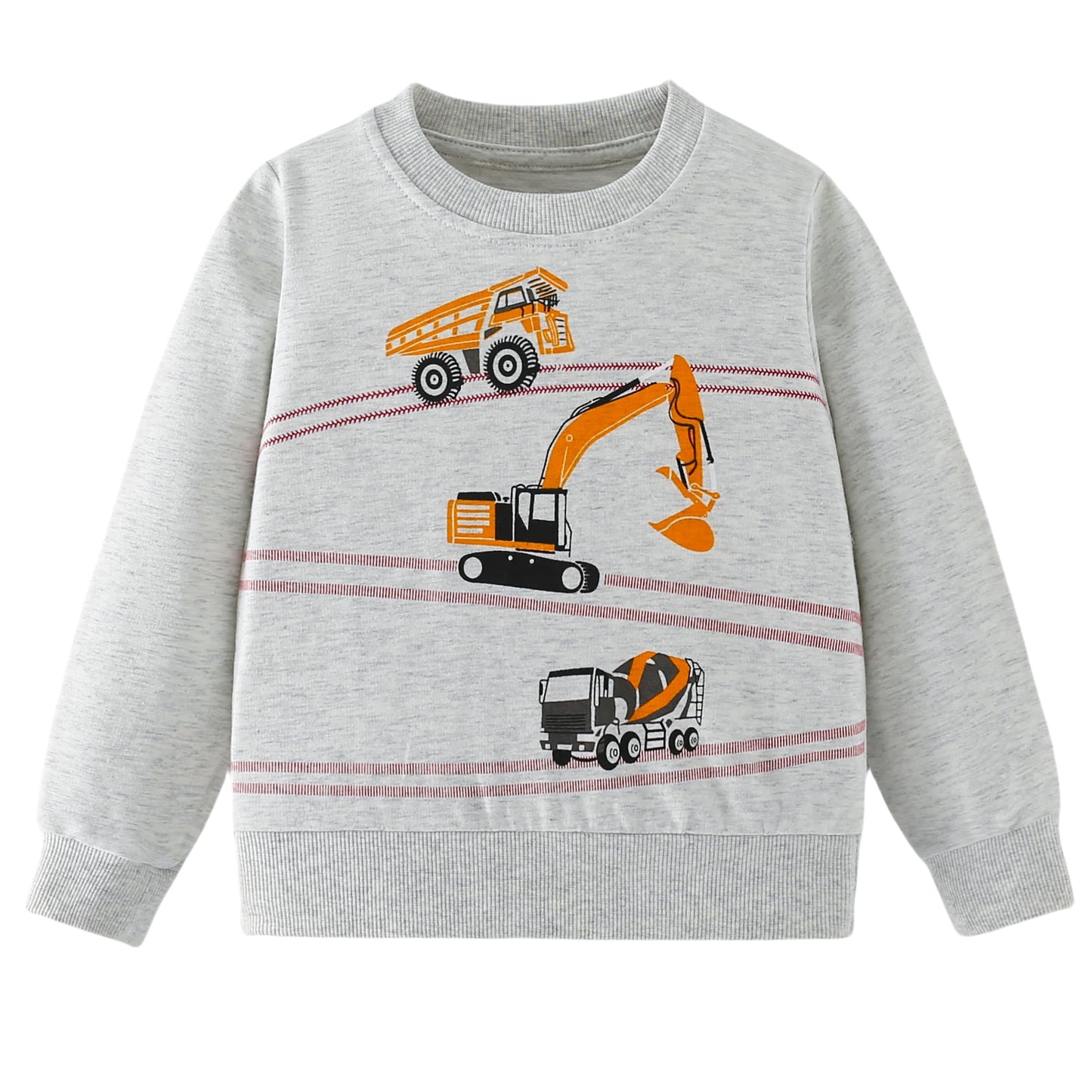 Pilipulu Sweatshirt Boys Kids Pullover Boys Cotton Long Sleeve Shirt Kids Dinosaur Digger Warm Tops 2-7 Years Size 92 98 104 110 116 122