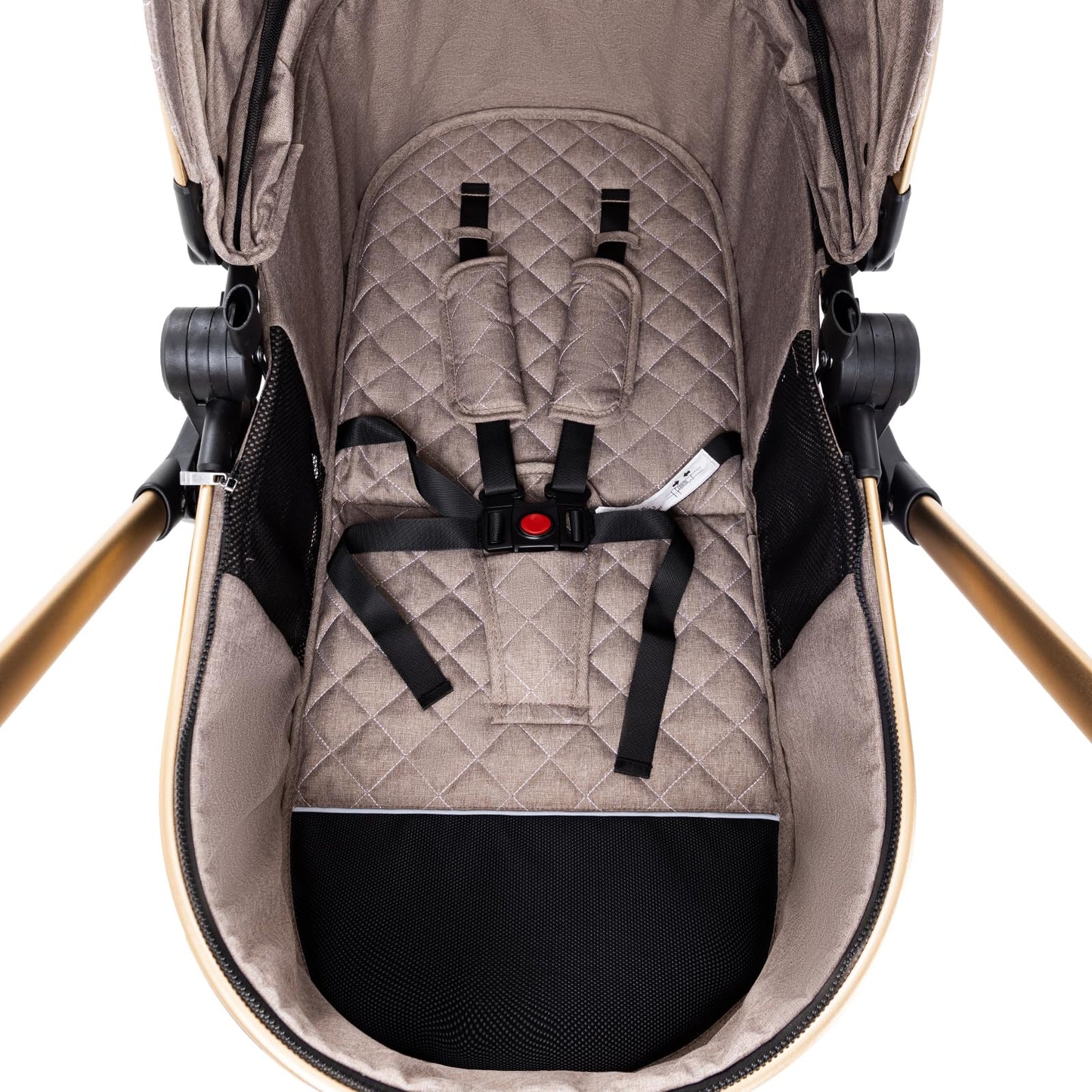 BEBBY 3-in-1 Stroller Combo Stroller Set 2-in-1 Buggy Foldable Luxury High Landscape Newborn Portable Stroller Folding Pram Pushchair Travel System (D2-DEEPGREY)