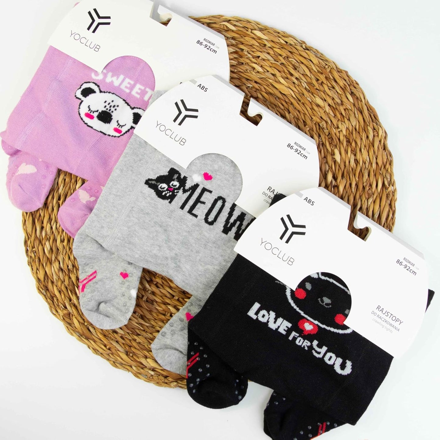 CiuchCiuch Crawling Tights 3 Pack - Three Pieces - Triple ABS - Non-Slip Material - For Children - Babies - Girls - Boys - 75% Cotton, 22% Polyester, 3% Elastane
