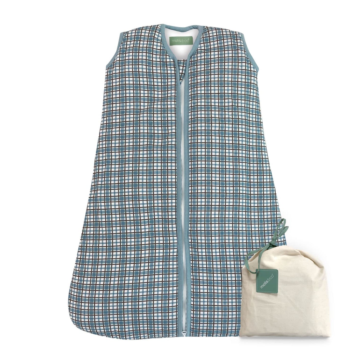 molis&co - Baby Sleeping Bag 2.5 TOG - All-Year Sleeping Bag - Baby Sleeping Bag Newborn - 100% Cotton (Oeko-Tex 100), Sleeveless Winter Sleeping Bag Padded - Premium Quality - Colima (70 cm)