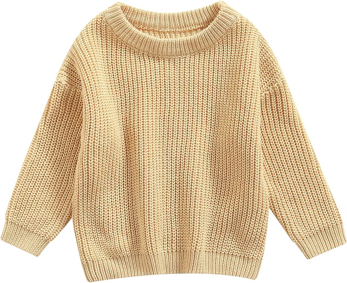 L&ieserram Baby Mädchen Jungen Gestrickt Pullover Jumper Neugeborenen Kinder Langarm Strickpullover Einfarbige Pulli Kleinkinder Kleidung Outfit Knitted Sweater 0-5 Jahre