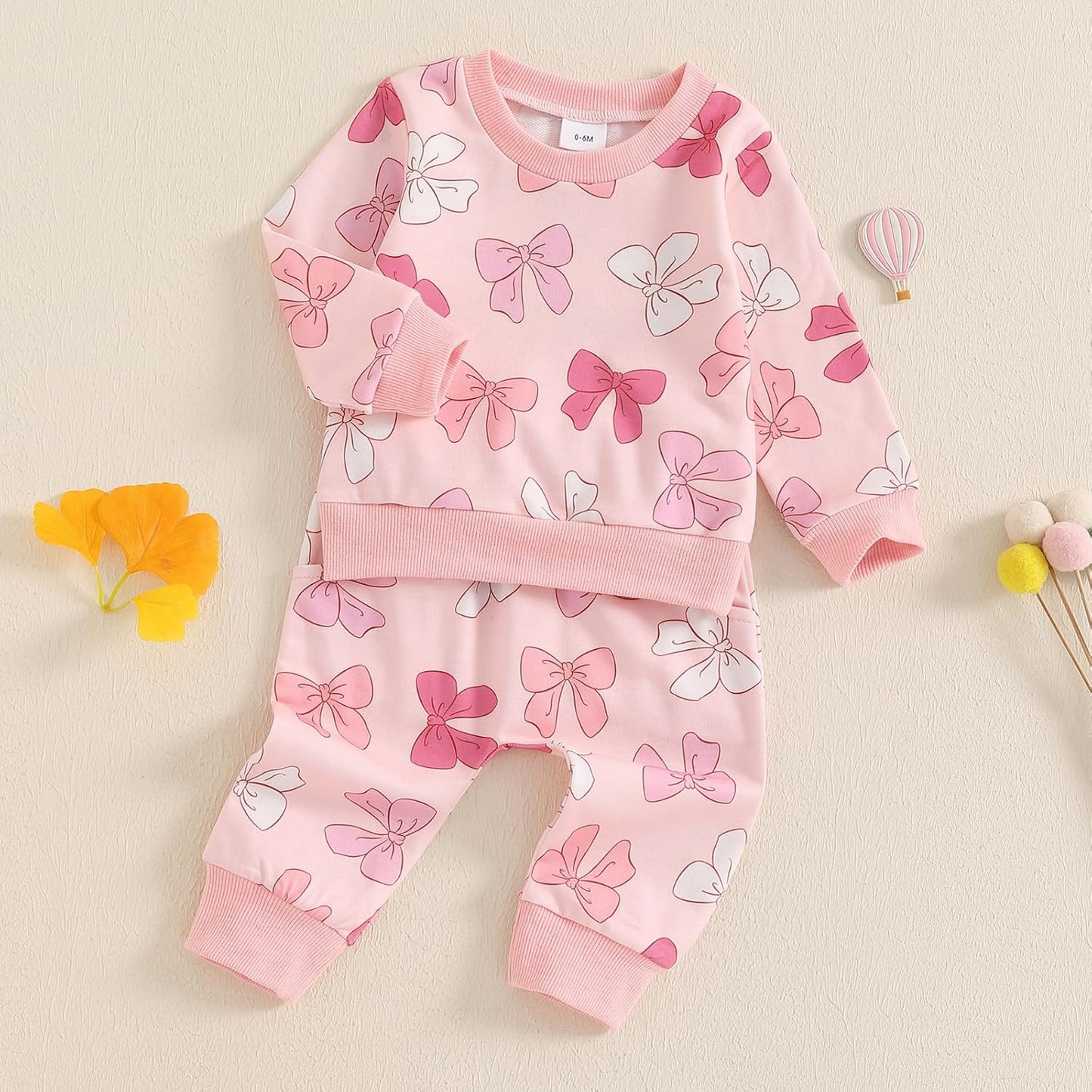 Süßes Baby-Mädchen-Kleidung, langärmelig, bedruckt, Sweatshirt, Oberteil und Hose, Set für Kleinkinder, Mädchen, Herbst-Outfits