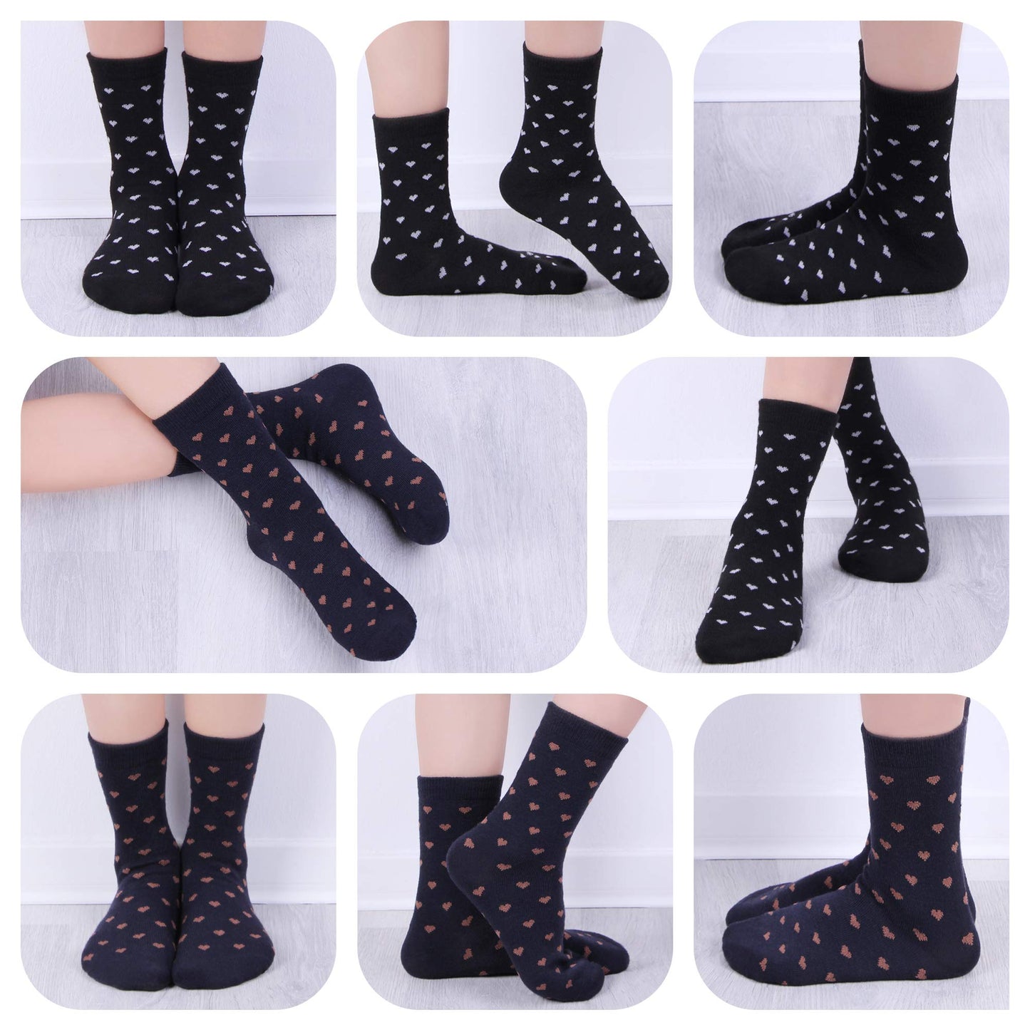 L&K-II 10/12 Paar Kinder Mädchen Socken aus Baumwolle Kleinkind niedliche Muster Kids Sneakersocken bunt 2808VA