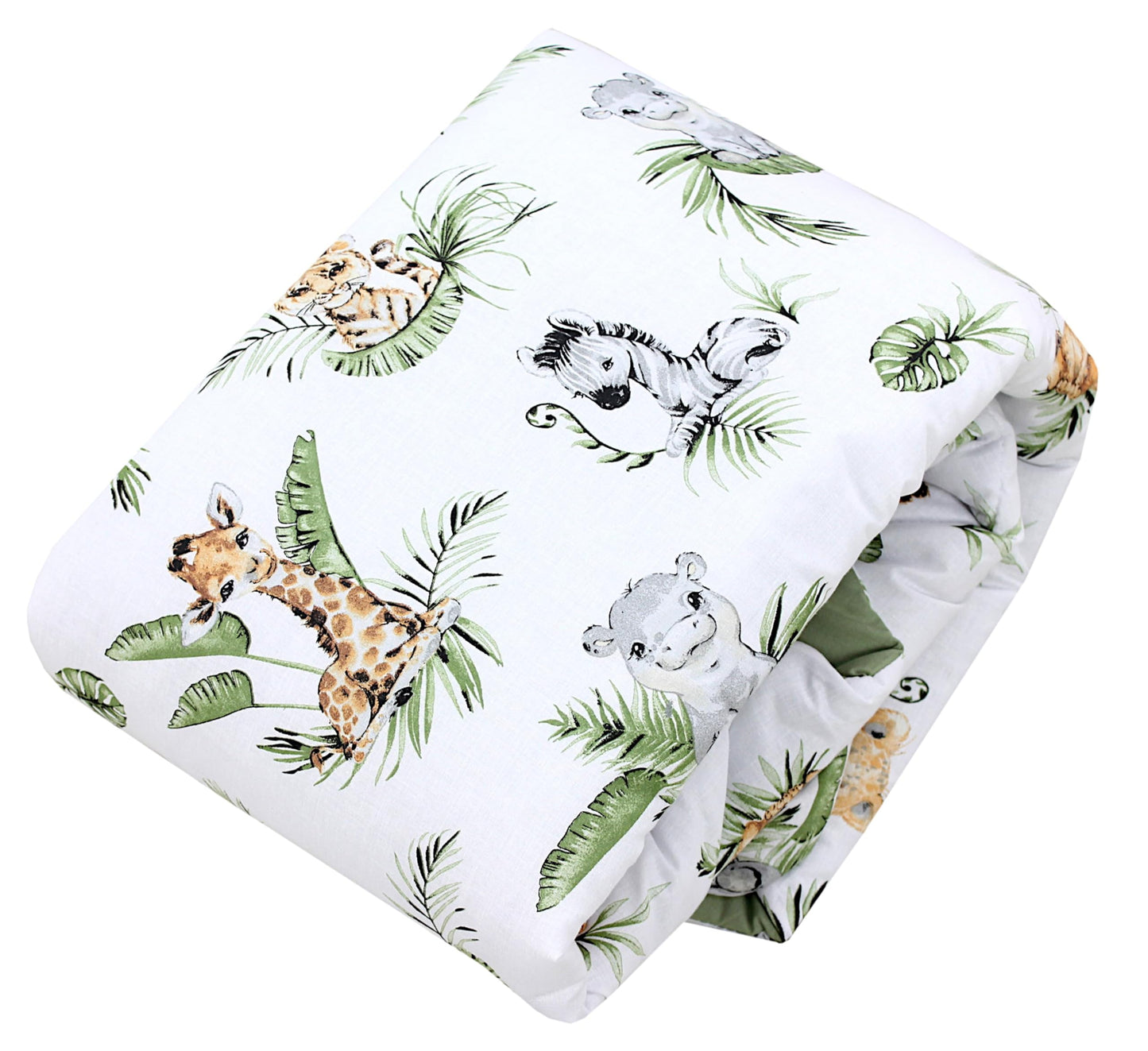 TupTam Krabbeldecke für Baby 120x120 cm - Gepolsterte Spieldecke Baby Baumwolle, XXL, OEKO-TEX, Weich & Hautfreundlich, Farbe: Wald/Beige - Meloni2
