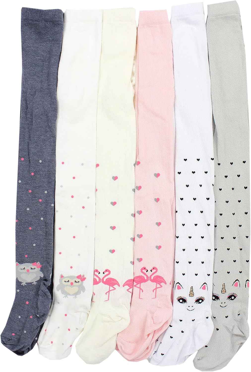 TupTam, Girls' Knitted Tights, Colourful Pattern, Pack of 6