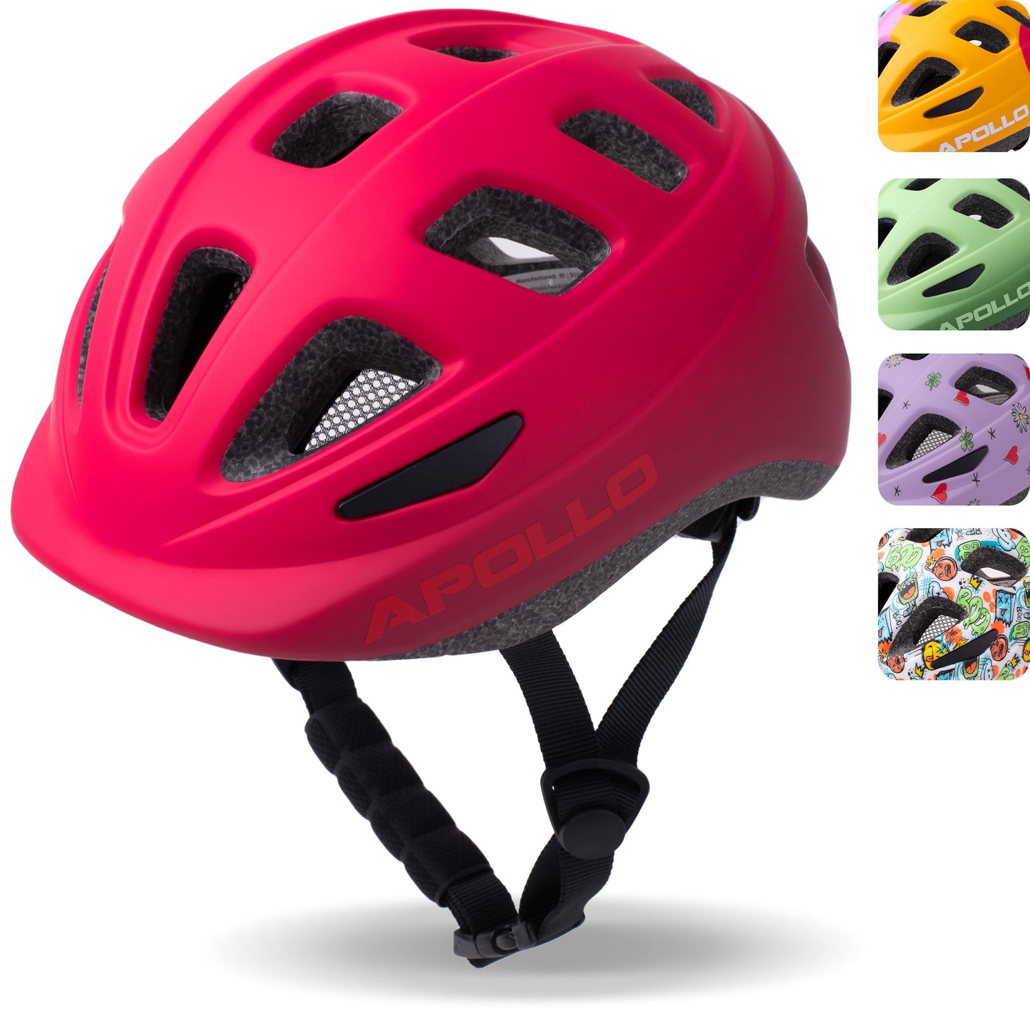 Apollo Kinder Fahrradhelm, Helm für Kinder & Jugendliche, Multisport Helm, Fahrradhelm Mädchen, Fahrradhelm Jungen, Kinderhelm ab 3 Jahre, Verstellbarer Kinder-Helm, ab Größe 48, für Fahrrad & Roller