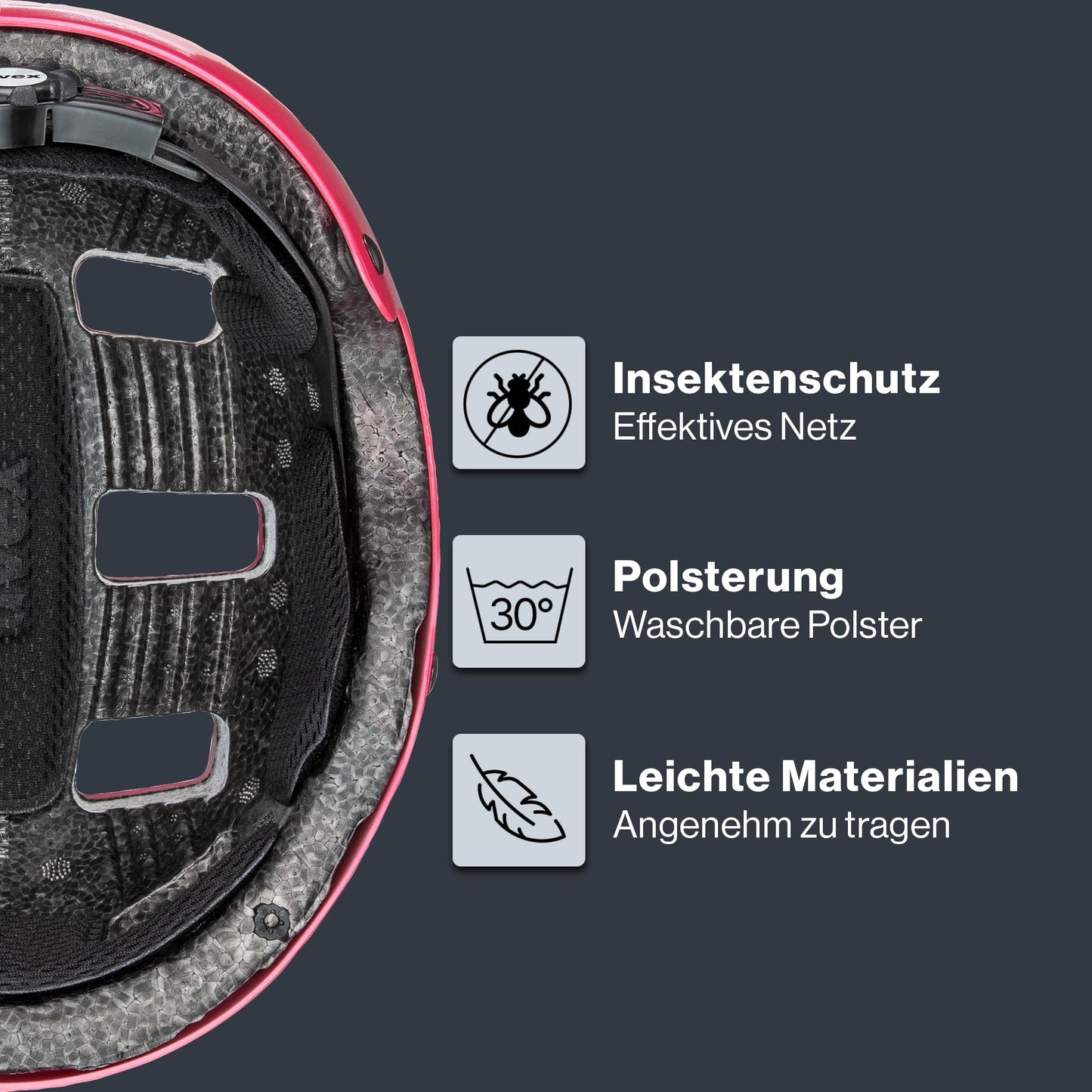 uvex Kid 3 - robuster Fahrradhelm für Kinder - individuelle Größenanpassung - waschbare Innenausstattung