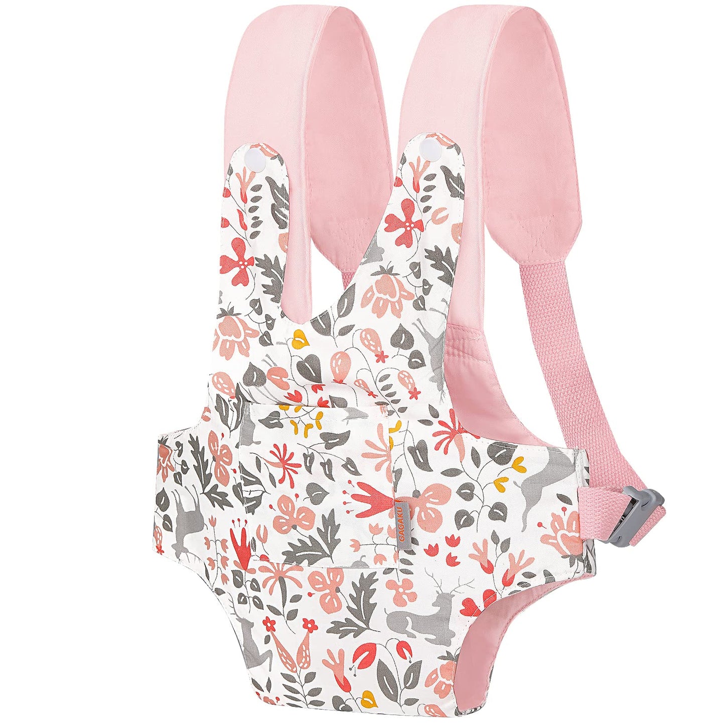 GAGAKU Puppentrage ab 3 Jahre Bauchtrage Babypuppen Zubehör Schultergurte Babytrage Puppe Kleinkind Puppentragetasche Stofftiertrage Kuscheltierträger - Rose - Kaninchengarten