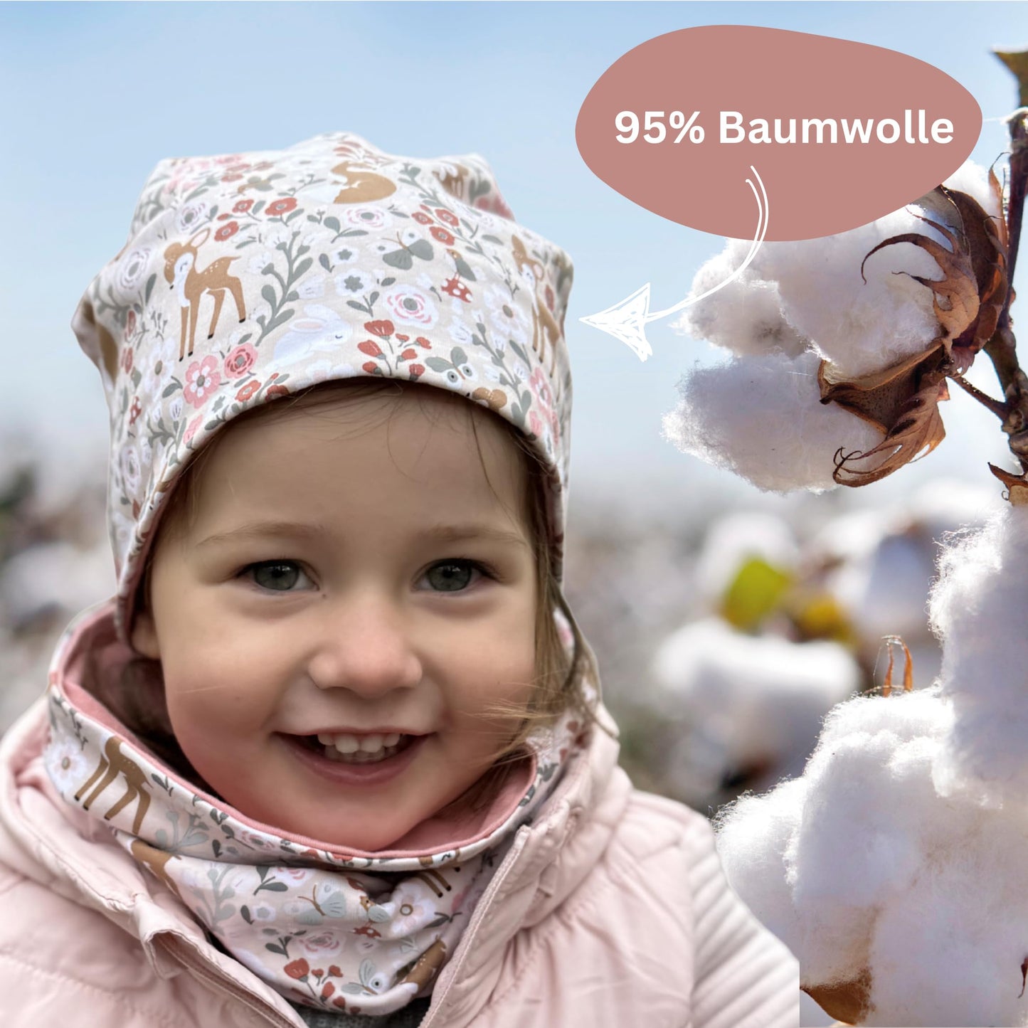 Heckbo 360° Reflector Children's Hat & Loop Scarf Set, Many Designs, 2–8 Years, 95% Cotton, Soft & Easy-Care Stretch Material, for Boys, Girls, Beanie for Spring, Summer, Autumn, Winter