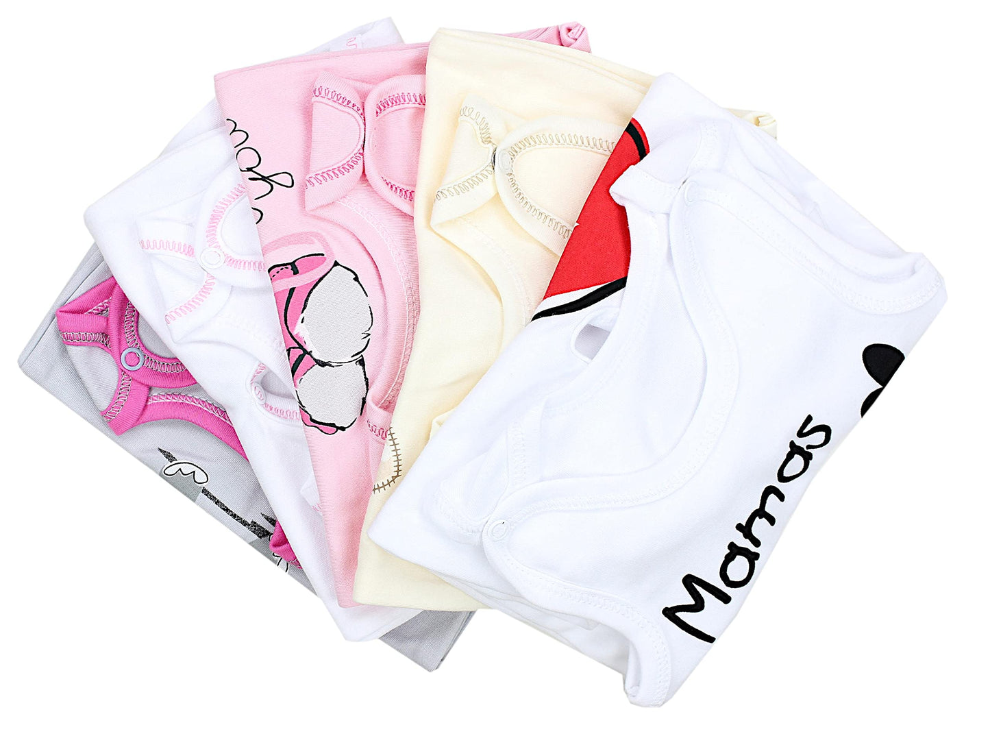 TupTam Unisex Baby Strampler mit Aufdruck 5er Set