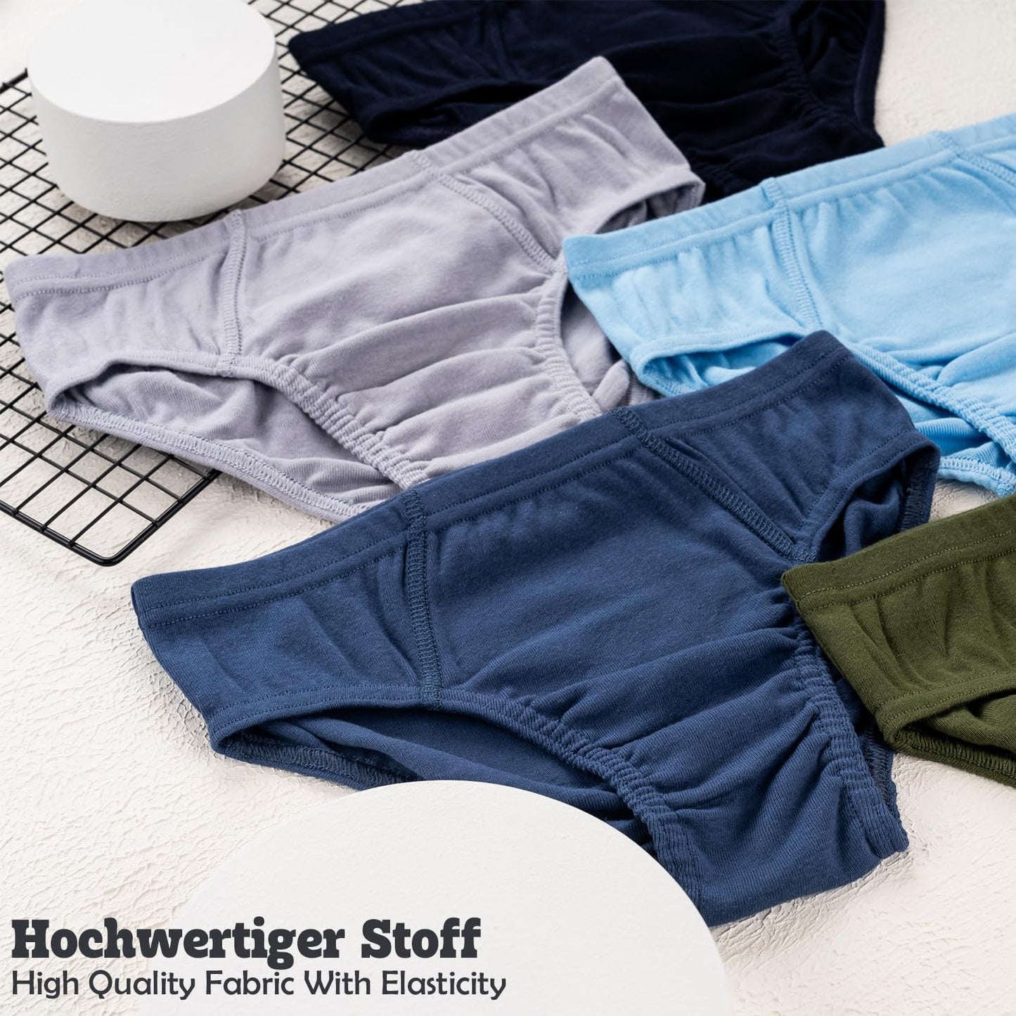 LOREZA ® 10 Jungen Slips aus 100% Baumwolle Unterhosen Unterwäsche 92-170