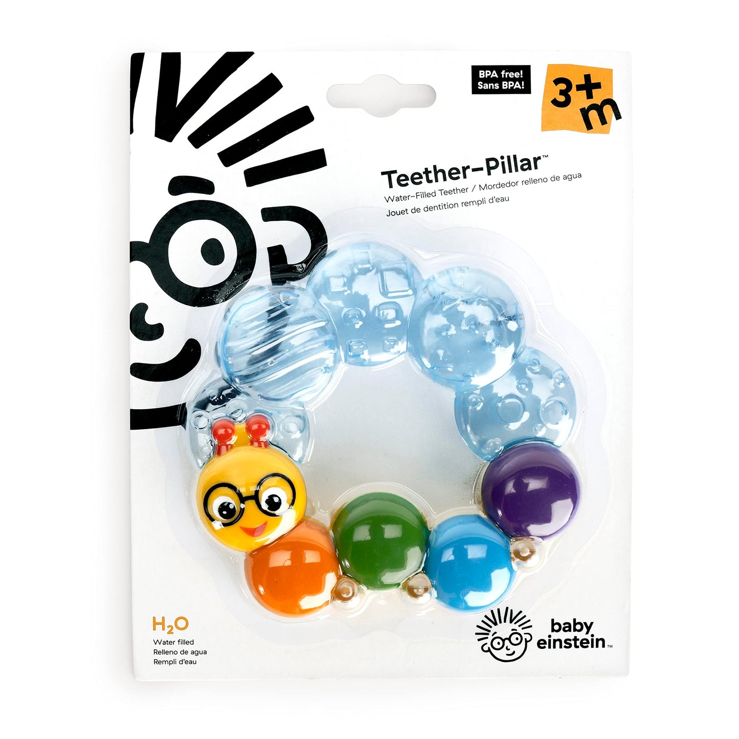 Baby Einstein, Teether-Pillar, Beißring der kühlt und beruhigt, einfach zu greifen, mit strukturierter Oberfläche - Meloni2