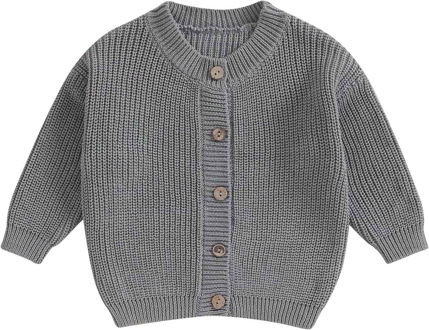 FOMOYUU Strickjacke für Kleinkinder und Neugeborene, Mädchen, langärmelig, Knopfleiste, Sweatshirt, Jacke, Herbst-Outfits