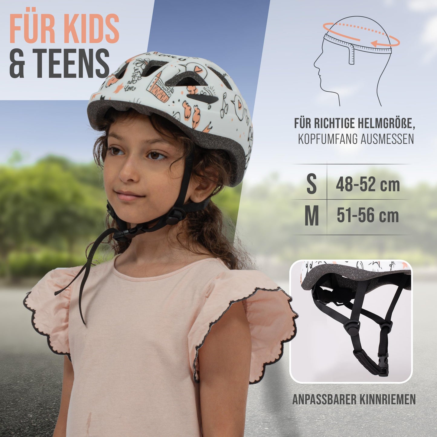 Apollo Kinder Fahrradhelm, Helm für Kinder & Jugendliche, Multisport Helm, Fahrradhelm Mädchen, Fahrradhelm Jungen, Kinderhelm ab 3 Jahre, Verstellbarer Kinder-Helm, ab Größe 48, für Fahrrad & Roller