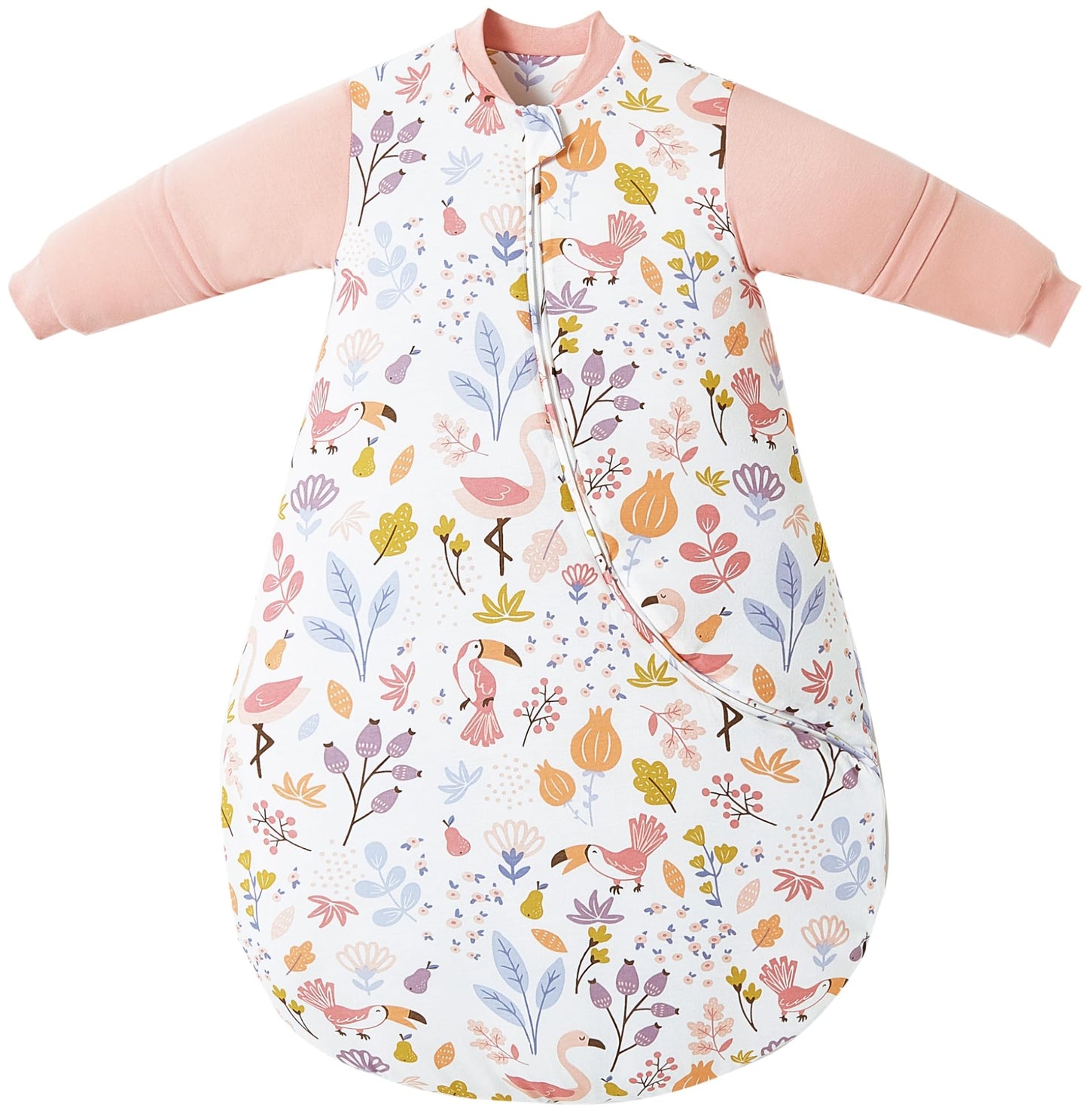 Chilsuessy Baby Sleeping Bag Winter with Removable Long Sleeve Organic Cotton Baby Sleeping Bag Small Children All-Year Sleeping Bag Pyjamas for Boys and Girls, Crown/2.5 Tog, 75-90 cm