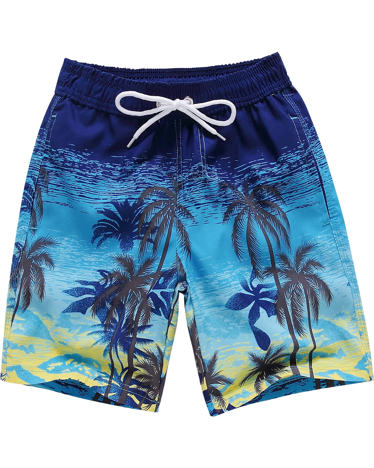 Domee Jungen Badehosen Badeshorts Schnelltrocknend Schwimmhose mit Netzfutter Verstellbarer Kordelzug