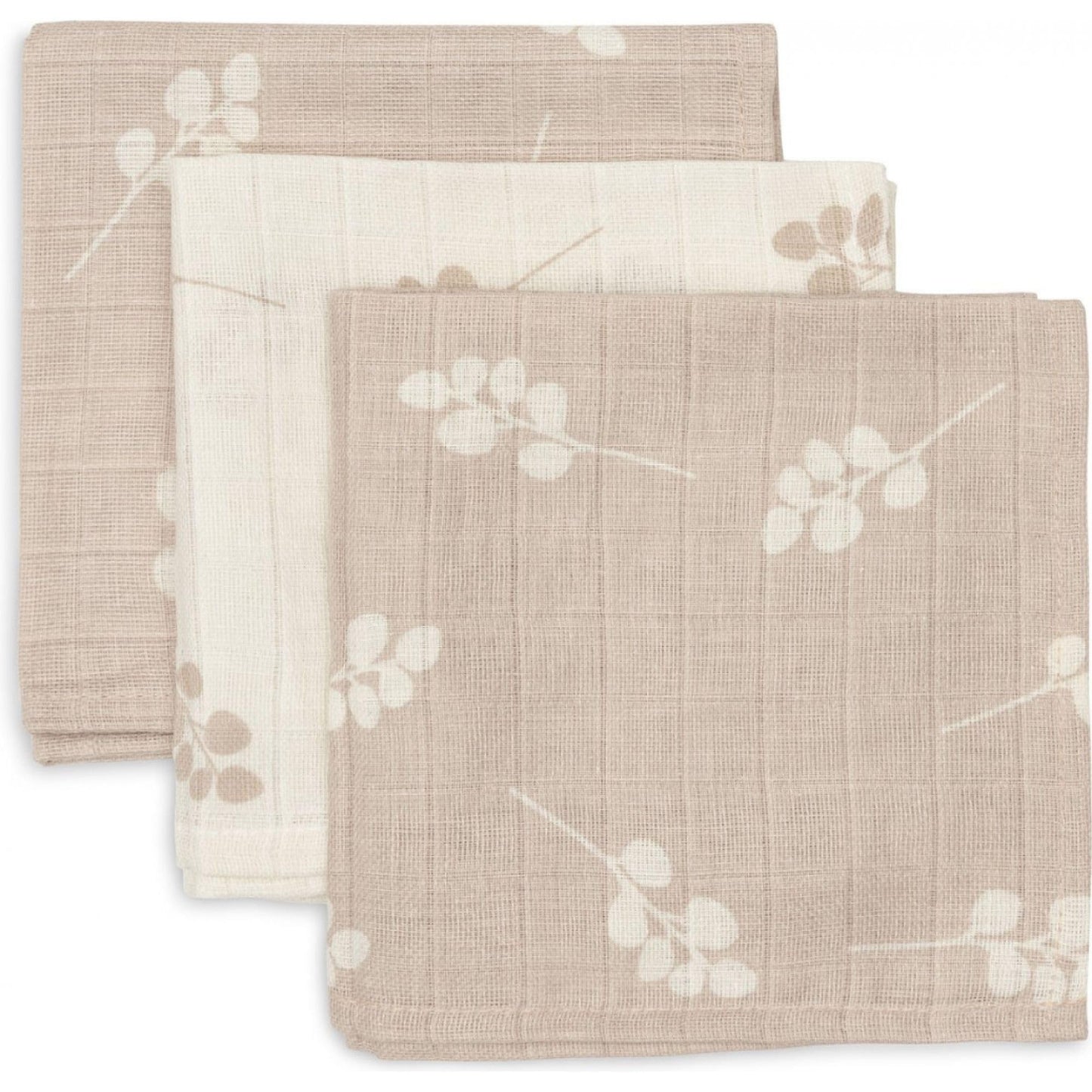 Jollein 537-848-66095 Spucktücher Mundtücher Musselin 3er Set Teddybär weiß (31x31cm)
