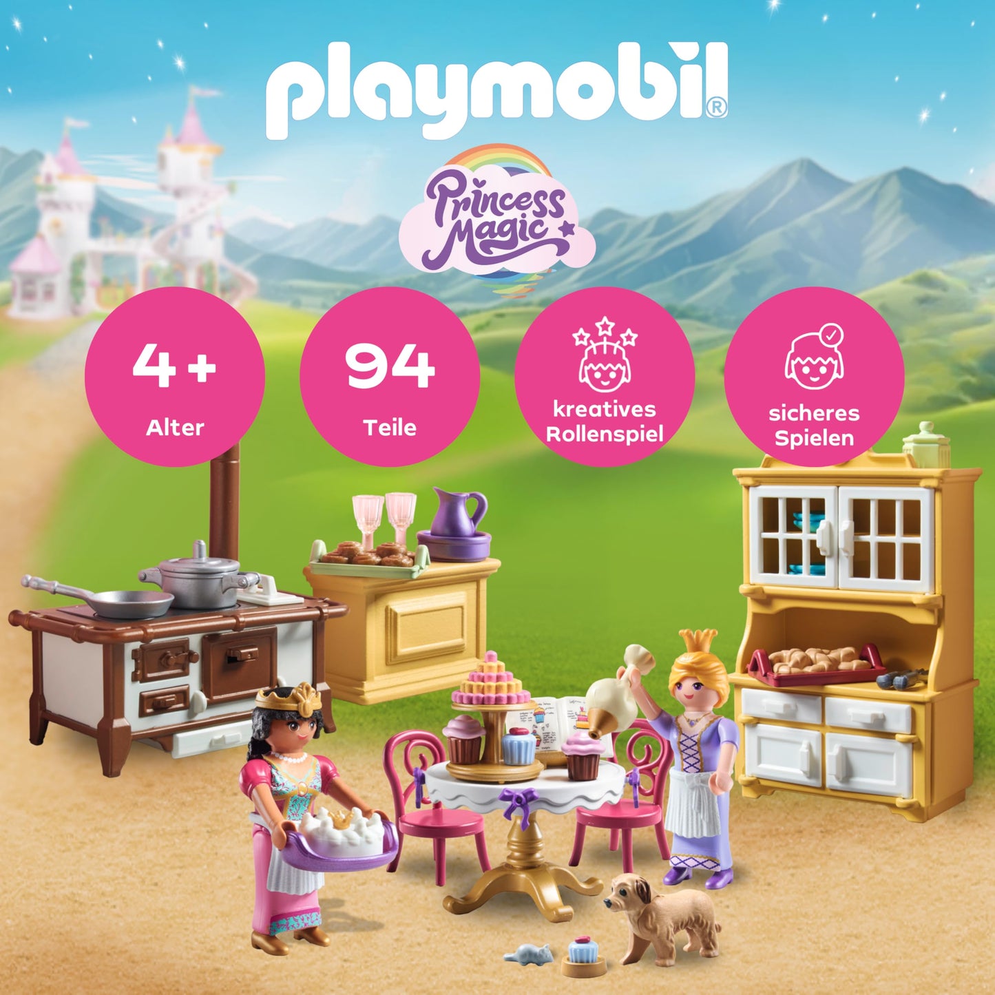 PLAYMOBIL | Princess Magic | Prinzessinnenschloss mit Königspaar | Prinzessinnen Spielzeug | Schloss Spielset | Märchen Spielzeug für Kinder ab 4 Jahren | 71845