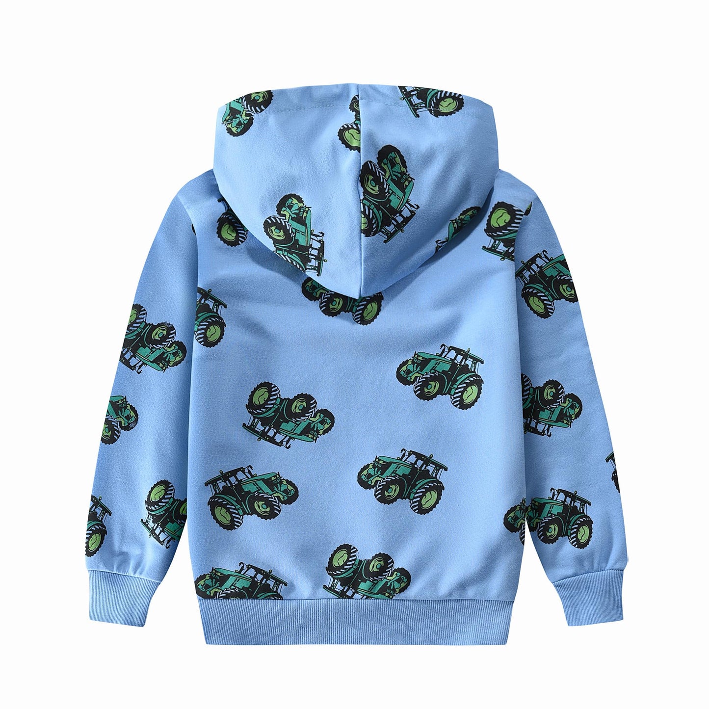 CM-Kid Hoodie Jungen Kapuzenpullover Langarm Bunt Kinder Sweatshirts Traktor Truck Dinosaurier Tops 1-7 Jahre Gr.92-134