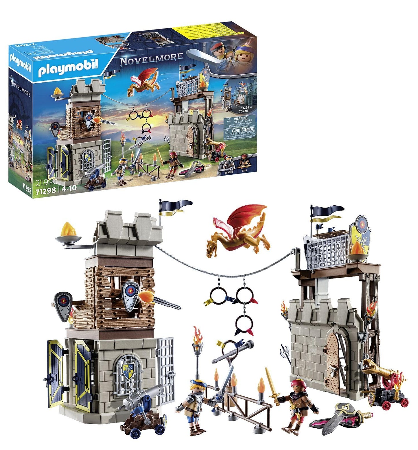 PLAYMOBIL Novelmore 71642 Arwynns Castle, Knight's Castle, Includes Three Knights and Numerous Accessories for Realistic Battles, Action-packed Toy for Children from 4 Years