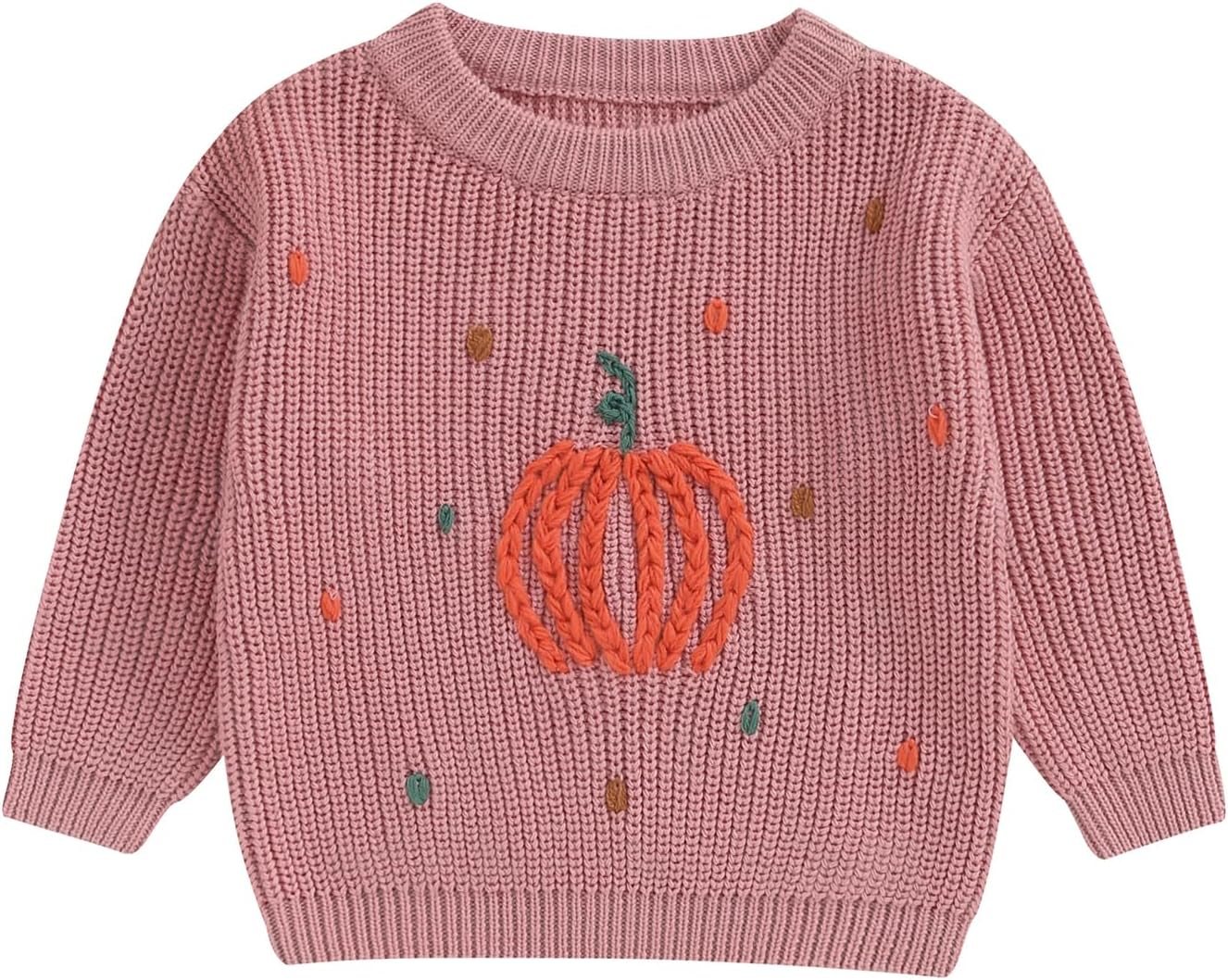 Yassiglia Baby Halloween Strickpullover Kleinkinder Kürbis/Geist Sweatshirt Langarm Rundhals Gestrickter Pullover Neugeborenes Baby My First Halloween Outfit
