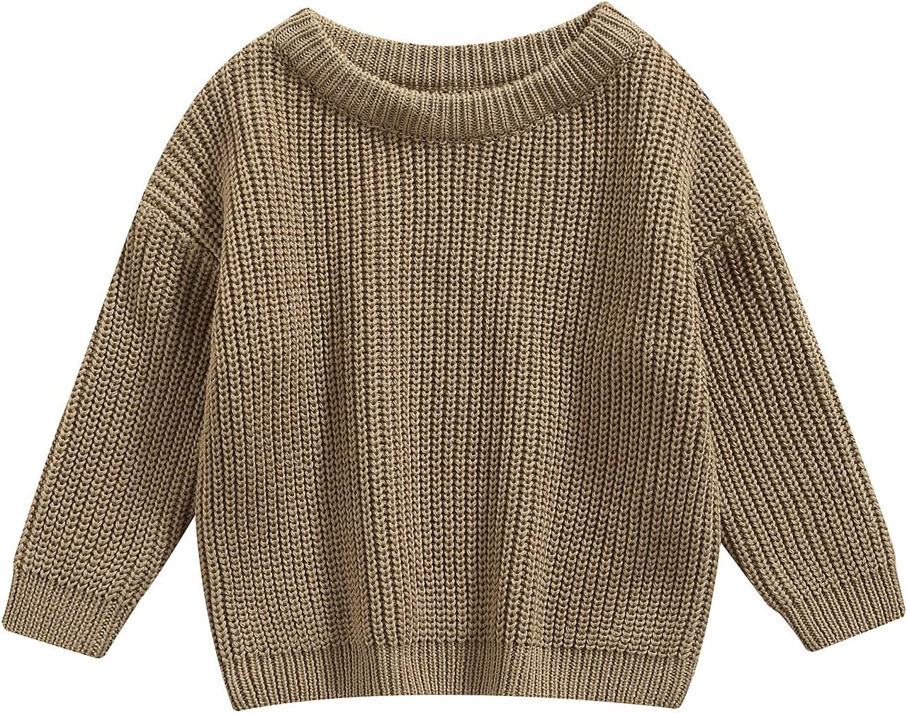L&ieserram Baby Mädchen Jungen Gestrickt Pullover Jumper Neugeborenen Kinder Langarm Strickpullover Einfarbige Pulli Kleinkinder Kleidung Outfit Knitted Sweater 0-5 Jahre