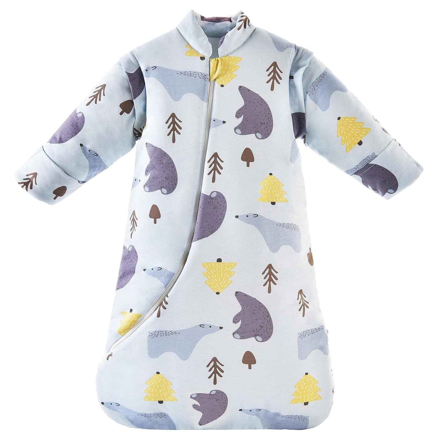 Chilsuessy Baby Sleeping Bag Winter, Removable Sleeves, Warm Lined 3.5 Tog Winter Sleeping Bags, Boys/Girls Sleeping Bag for Toddlers from 6 Months to 6 Years