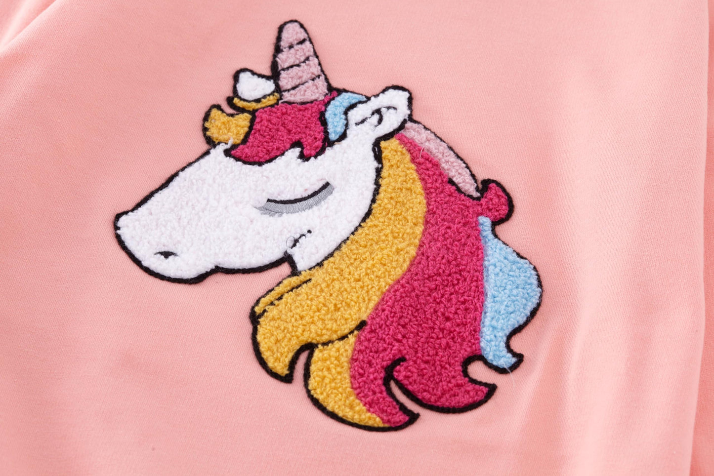 SOIBEEN Girls' Sweatshirt Adorable Children's Pullover 2-Pack Unicorn Top Shirt Pullover Pullover Crew Neck Long Sleeve Casual Wear Spring Autumn Cotton Hoodie 1-10 Years