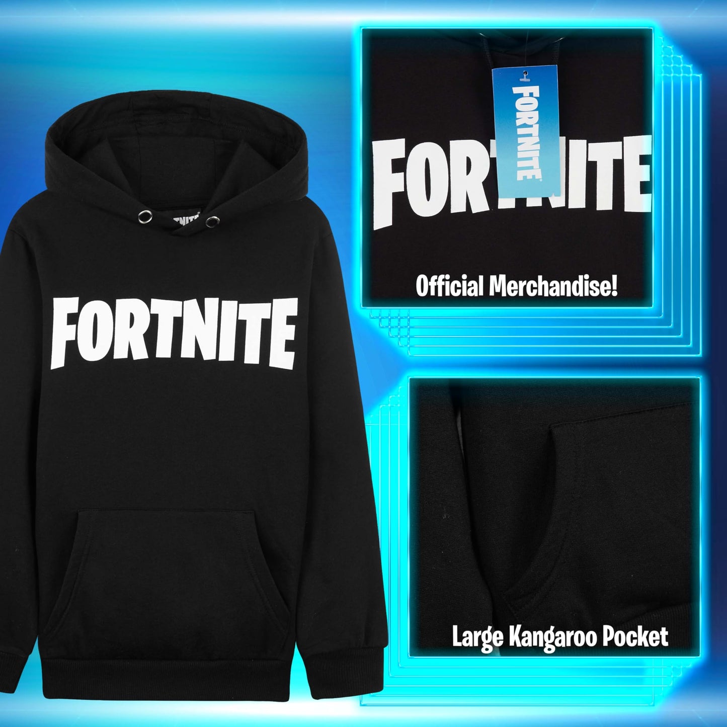 Fortnite Hoodie Jungen, Bequemer Jungen Pullover mit Kapuze, Kinderkleidung Junge, Fanartikel für Kinder und Teenager, Gamer Geschenk