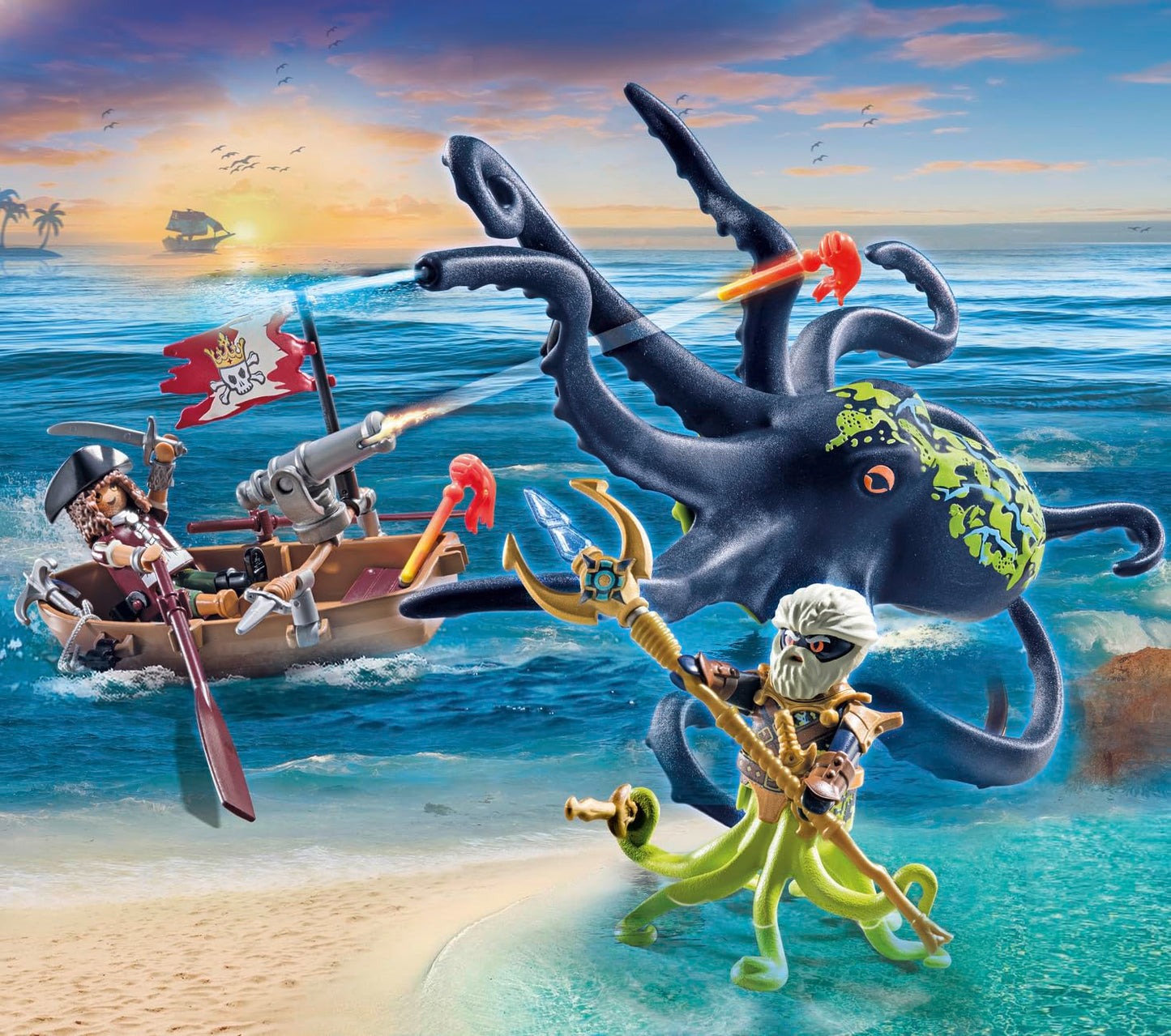 PLAYMOBIL | Pirates | Gefahr durch Riesenhai | Piratenspielzeug | Spielzeugfiguren | Spielzeug für Kinder ab 4 Jahren | 71793