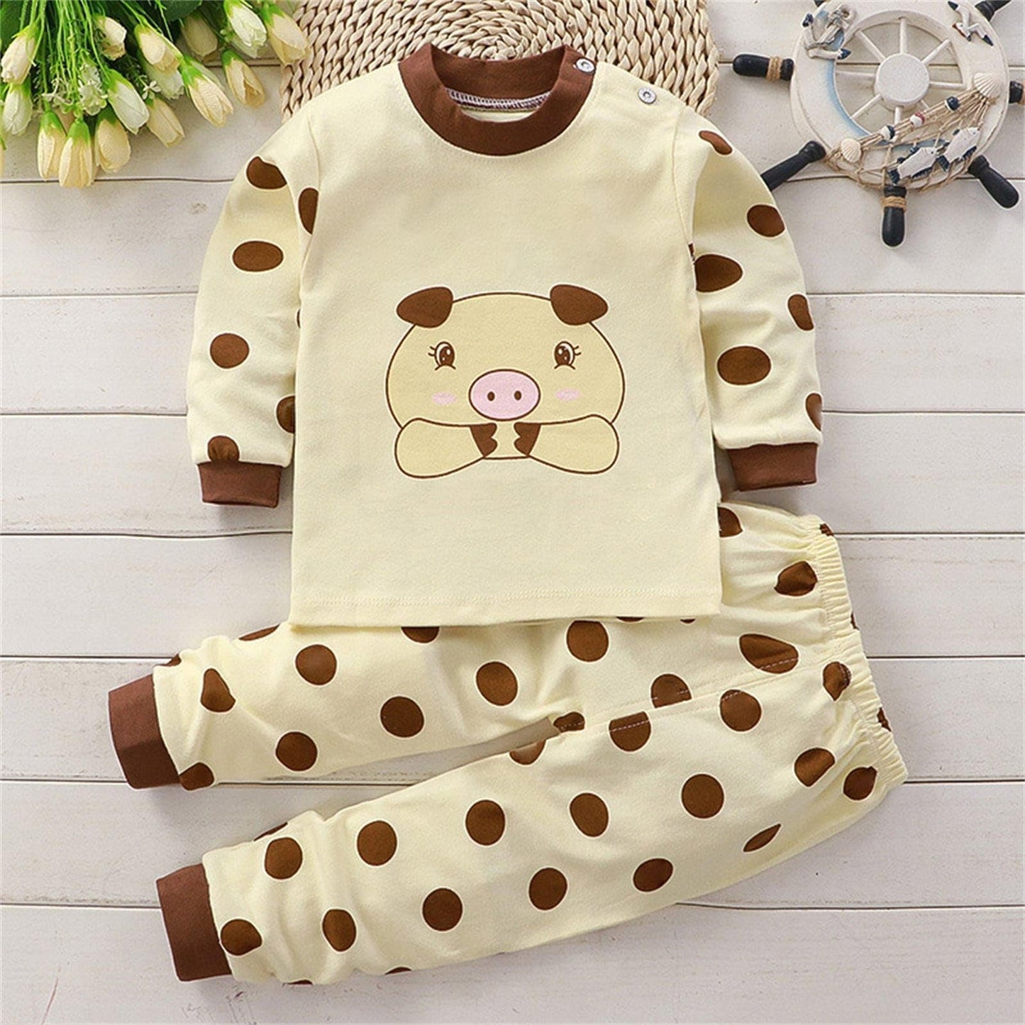 ZTFYKLIN Langärmlige Oberteile und Hosen mit Animal-Print für, und Mädchen, lockerer Loungewear-Anzug für 0 bis 9 Daddys Girls Outfit Mädchen Baby Kleidung Baby Set Junge Newborn