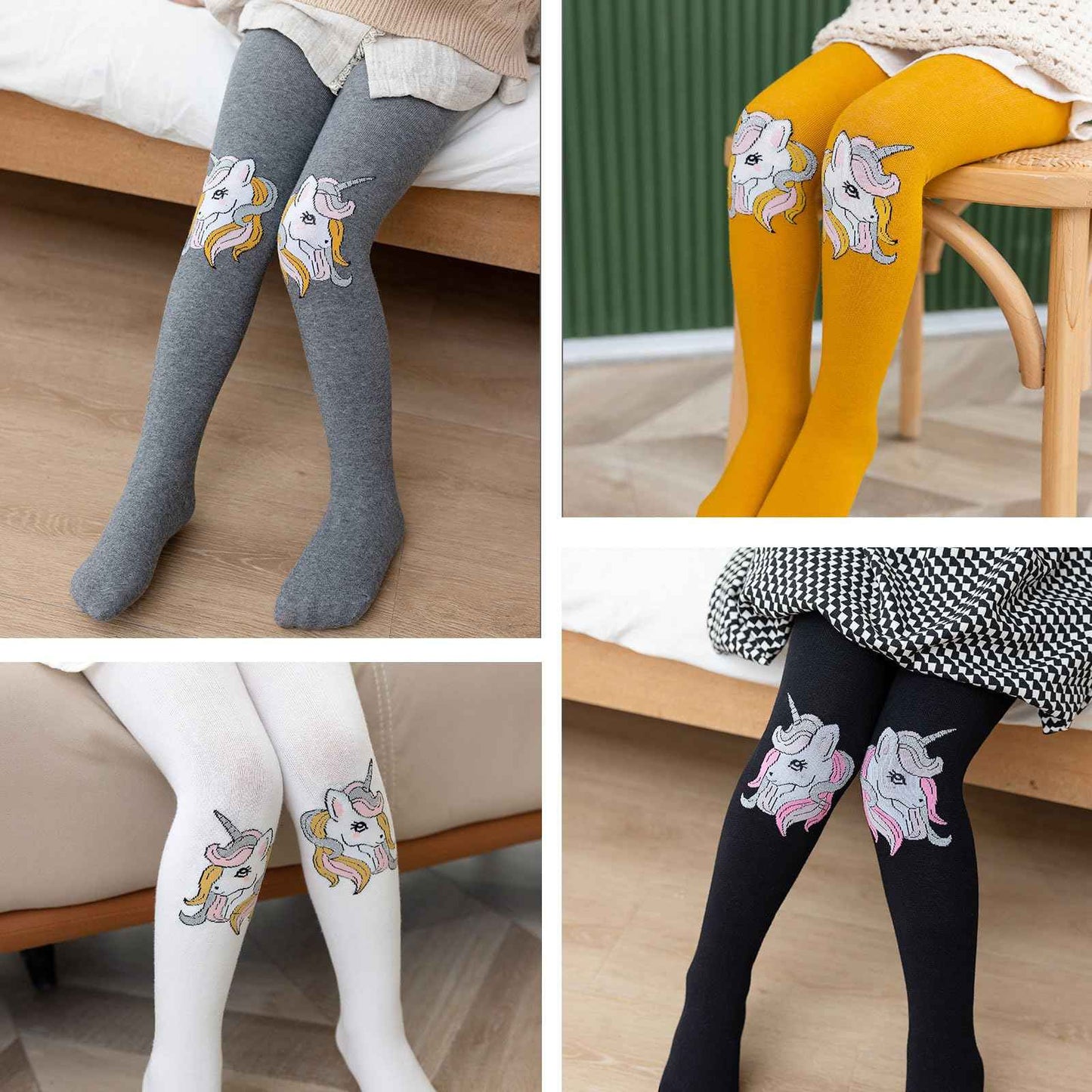 Silkglory Pack of 3 Baby Tights for Girls, Tights for Girls with Cute Glitter Print Pattern, Full Footed Leggings Tights for Newborns Toddlers 2-12 Years