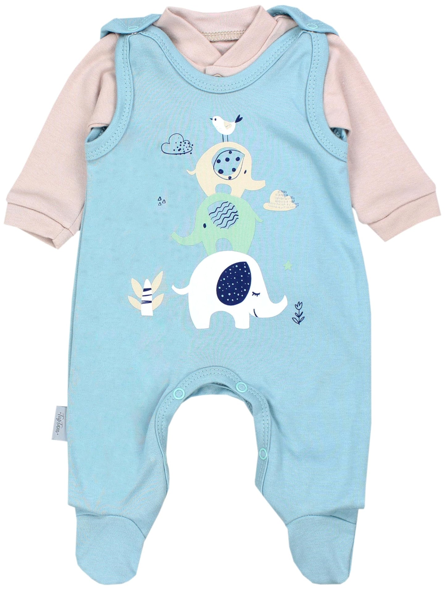 TupTam Baby Mädchen Jungen Strampler mit Langarmshirt Aufdruck Spruch 2 teilig