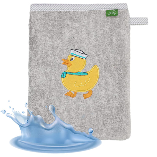 Smithy Baby Elephant Face Cloth, 100% Cotton Terry Towelling, Wash Mitt Children, Boys and Girls, Gift for Birth