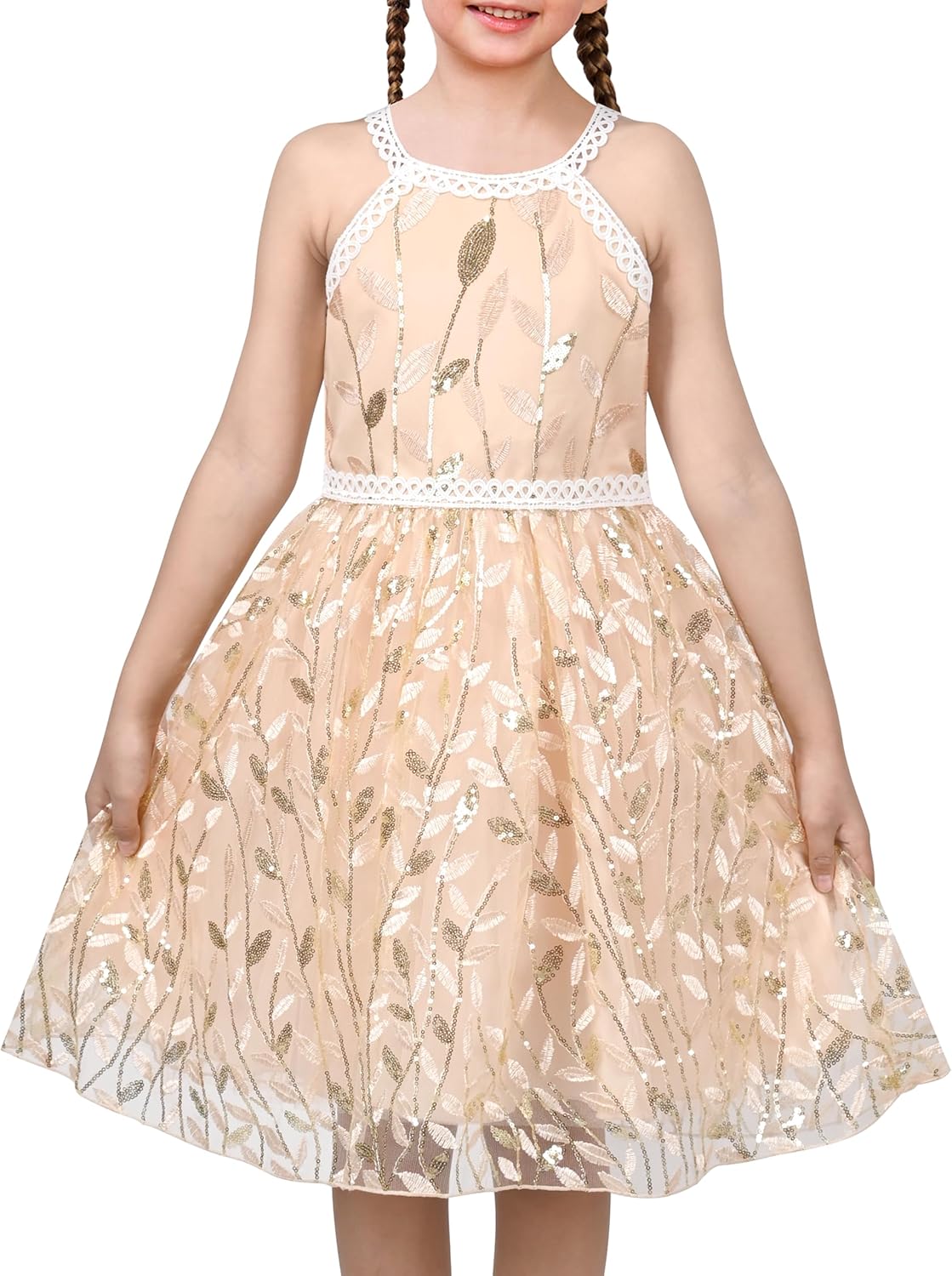 Sunny Fashion Mädchen Kleid Türkis Schmetterling Gestickt Halfter Kleid Party Gr. 104-146