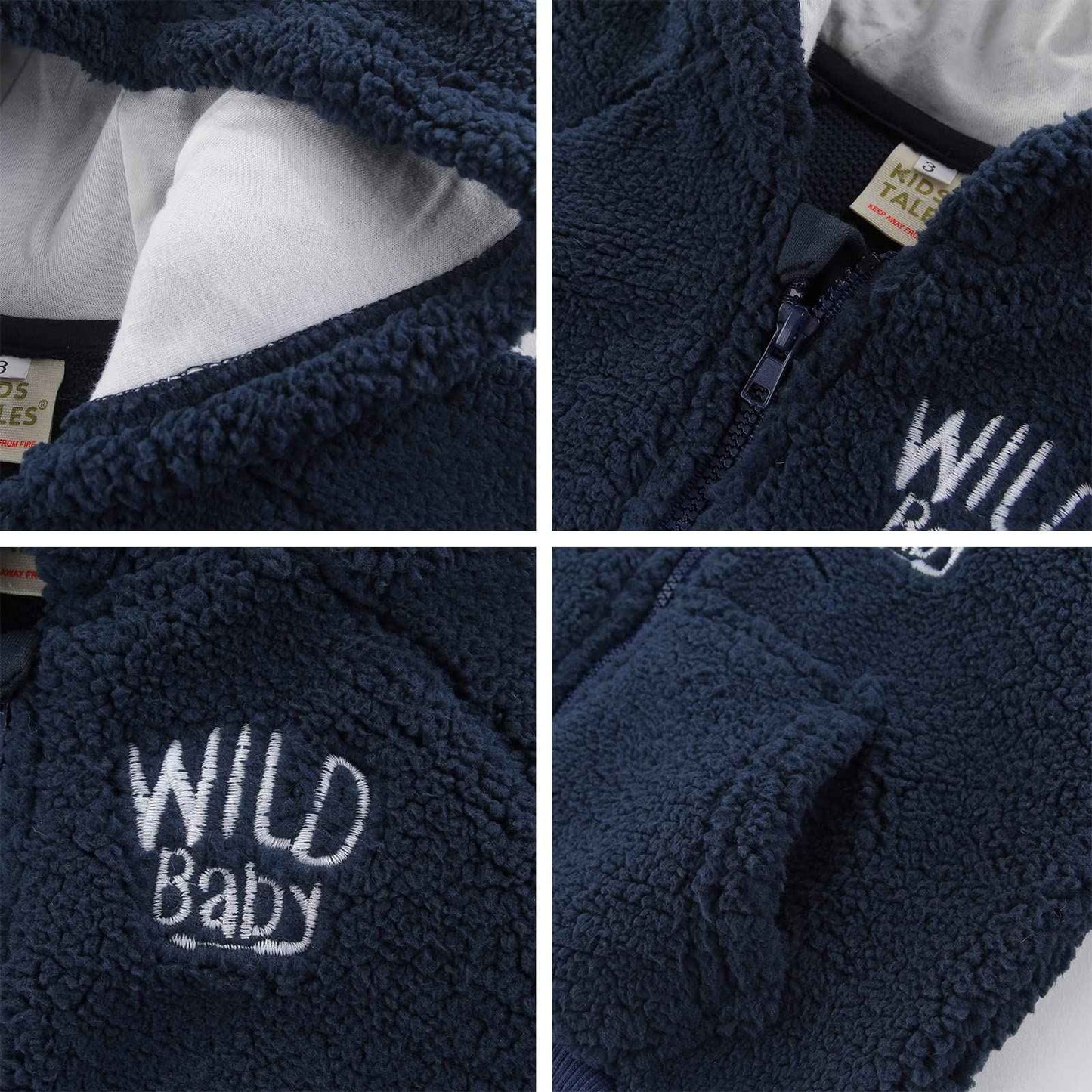 Gajaous Newborn Baby Girls Boys Fleece Hooded Jacket Zip Bear Coat Warm Winter Outwear