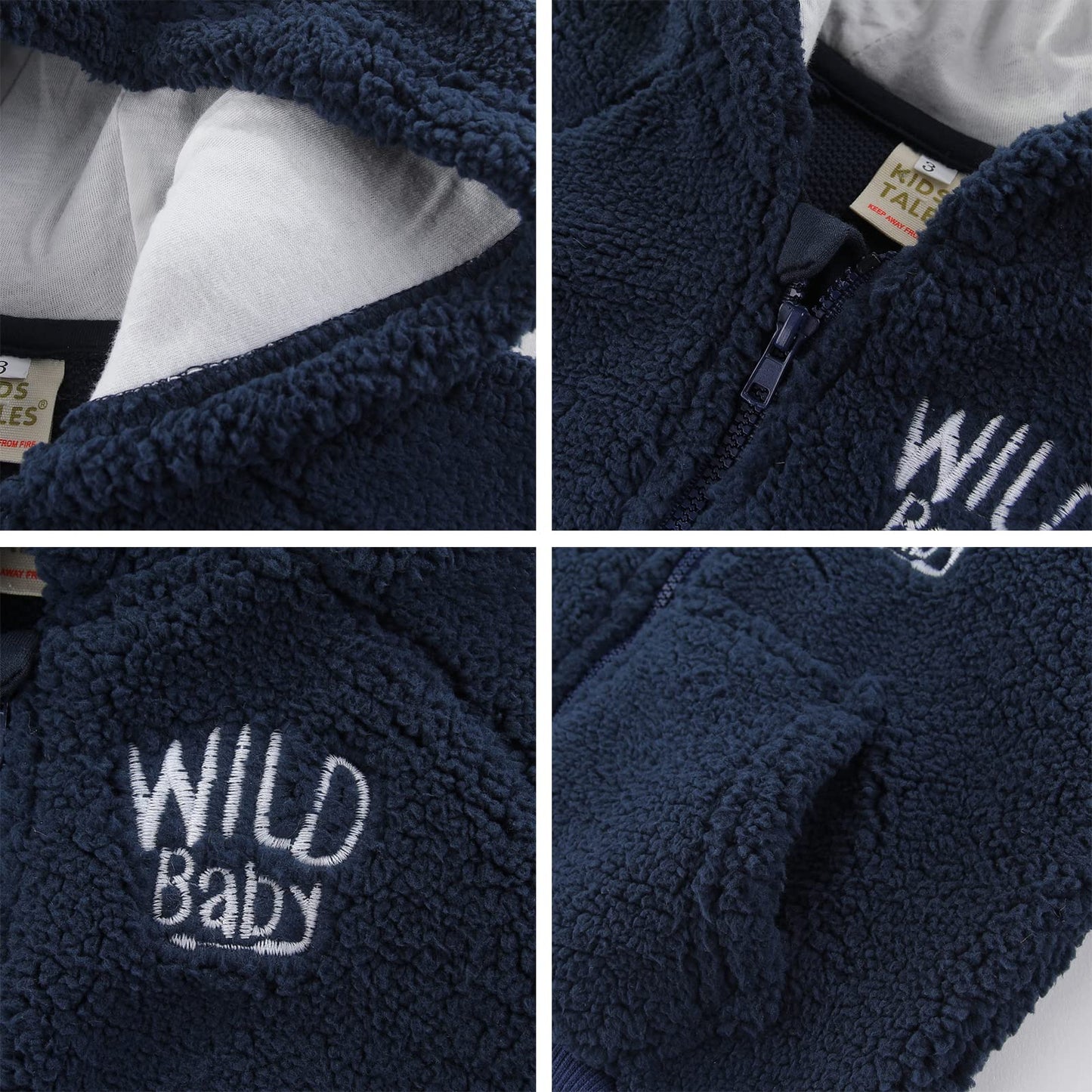 Gajaous Newborn Baby Girls Boys Fleece Hooded Jacket Zip Bear Coat Warm Winter Outwear