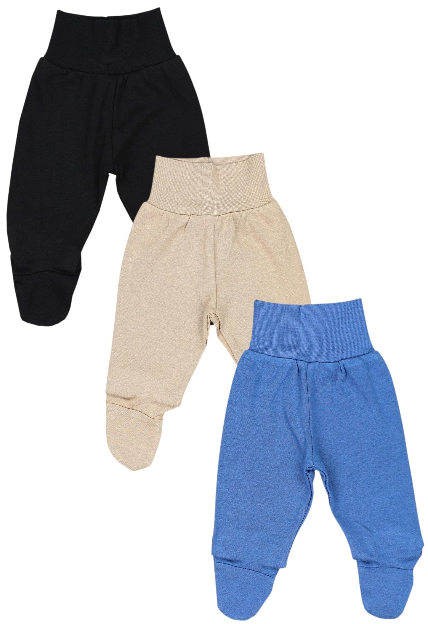 TupTam Pumphose Baby Jungen mit Fuß 3er Pack – Weiche Baby Hose aus Baumwolle mit Komfortbund