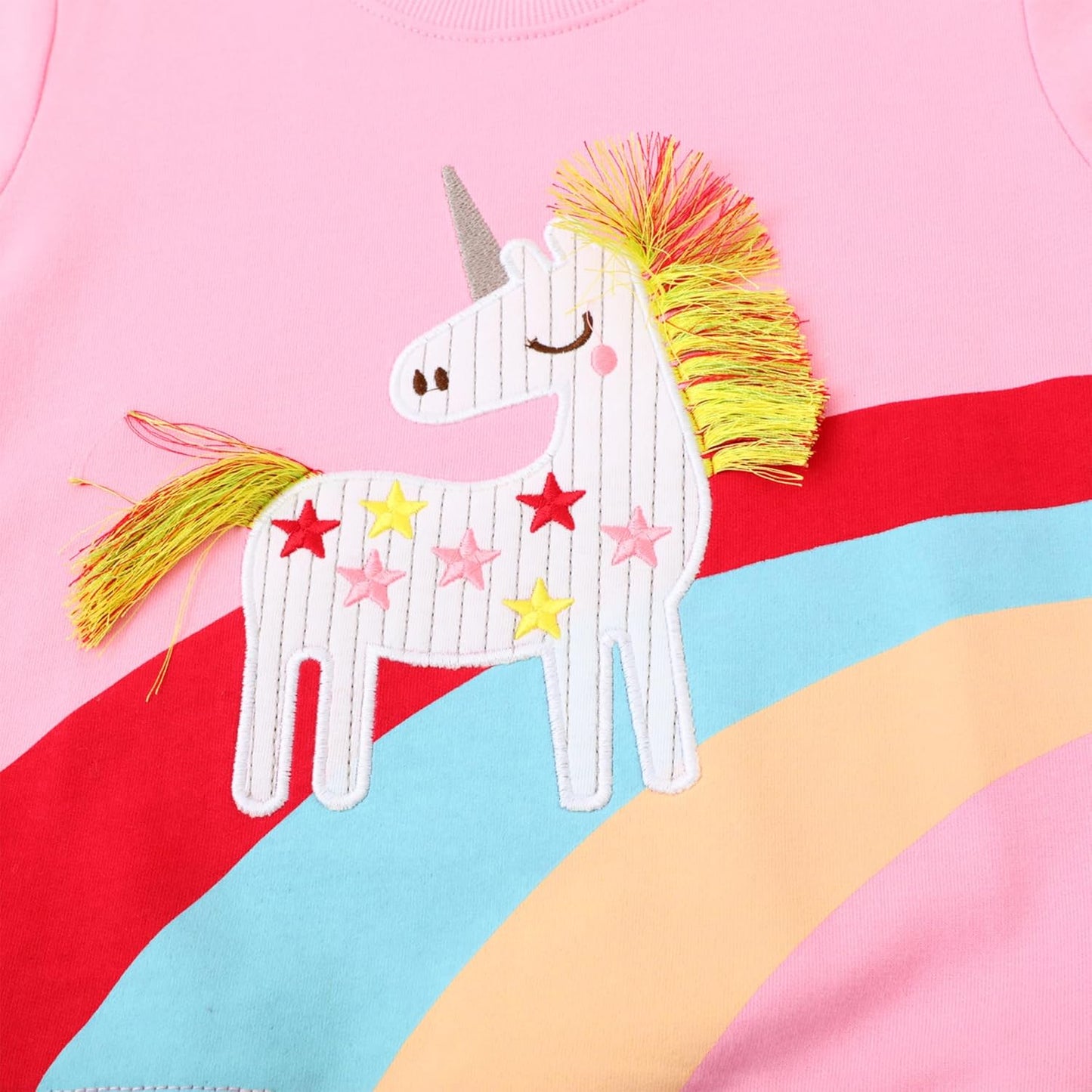 JinBei Sweatshirt für Mädchen Kinder Pullover Baumwolle Top Casual Jumper Kleinkind Langarmshirt Warme Kleidung, Alter 2-7 Jahre alt, Gr.92-122