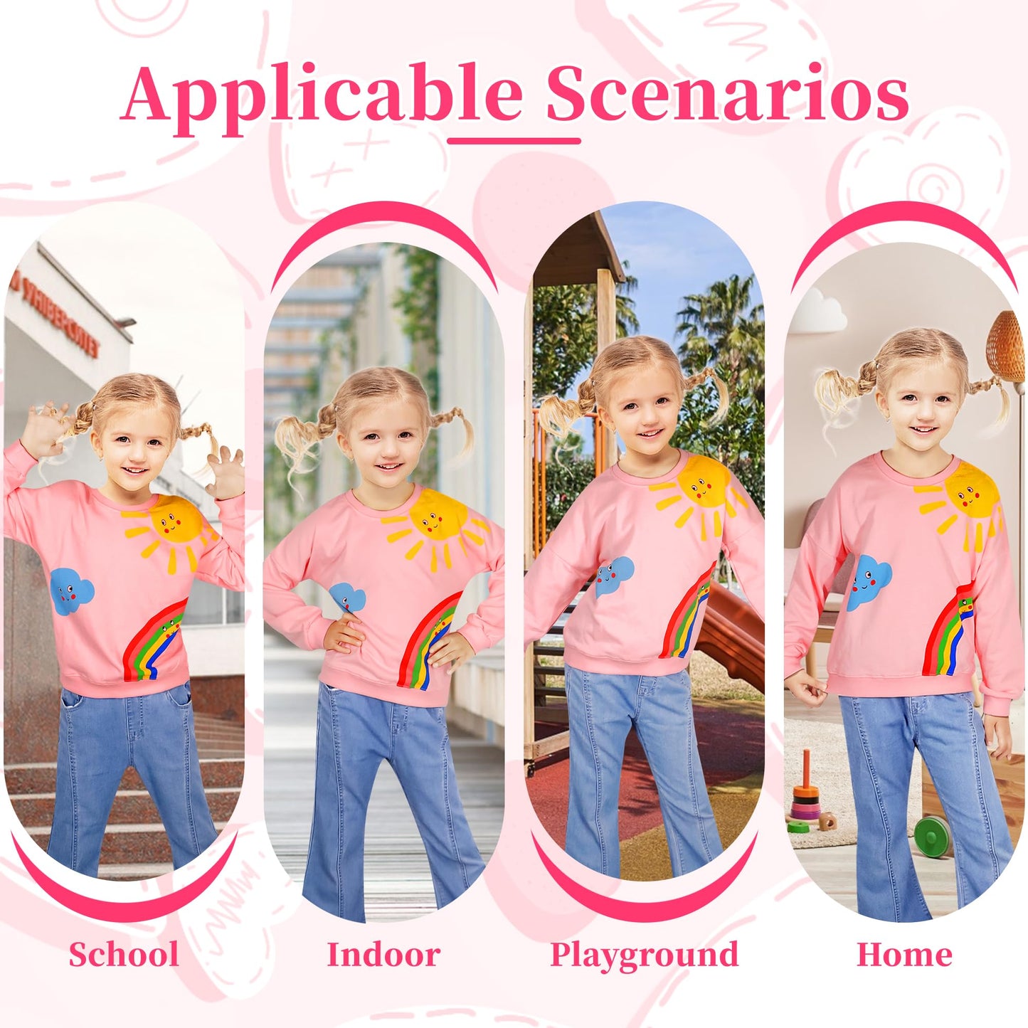 Baogaier Sweatshirt Mädchen Pullover Baumwolle Leichtgewicht Casual Sport Langarmshirt Pailletten Pelzig Tierdruck Kinder Kleidung Langarm Rundhalsausschnitt Tops 2-7 Jahre, Gr.92-122