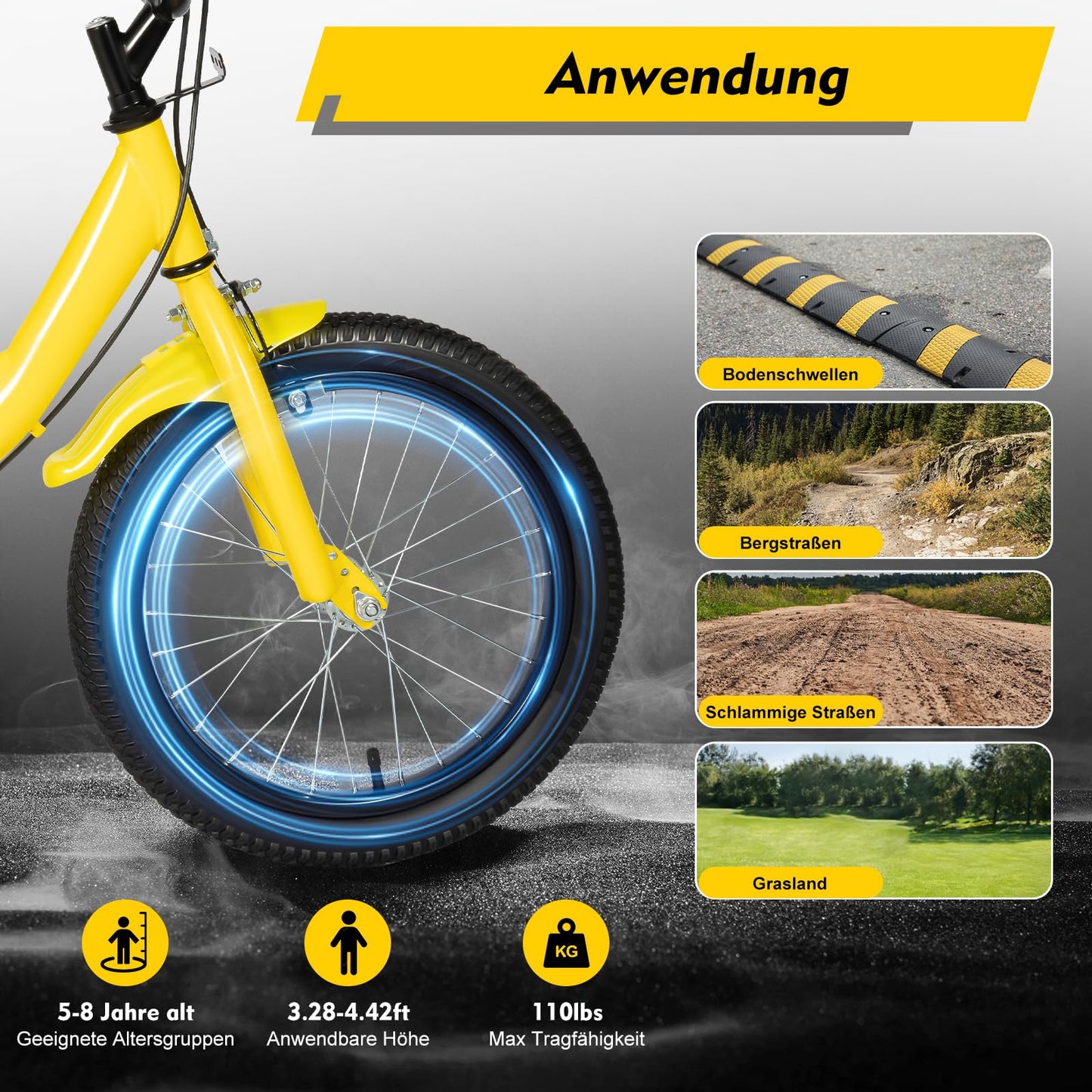 HUSPOO 16 Zoll Kinderfahrrad, Kinderfahrrad für Jungen und Mädchen Kinder, Anfänger Fahrrad Kinderfahrrad Radfahren mit Stabilisatoren und Korb, geeignet für Kinder im Alter von 5-8 Jahren - Meloni2