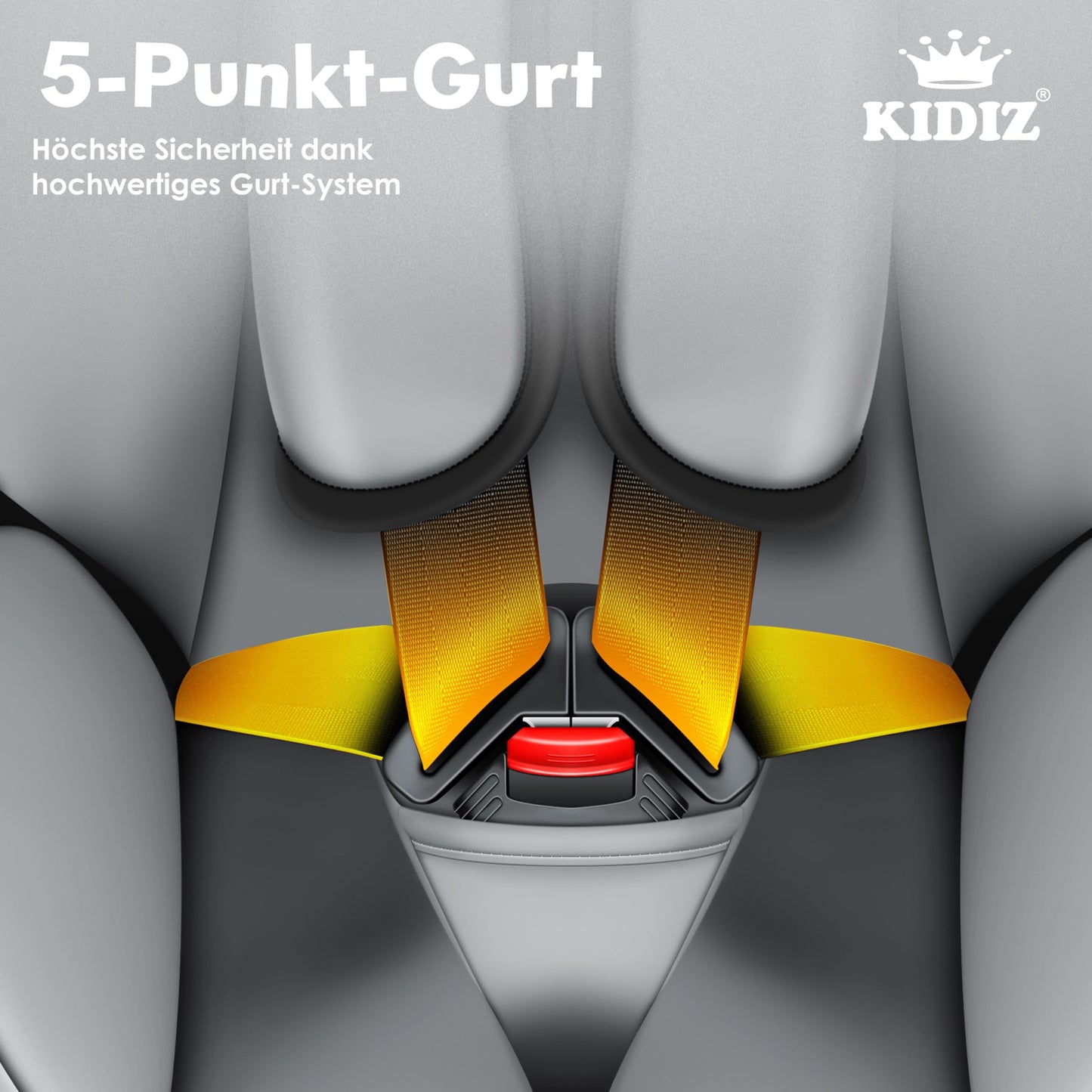 KIDIZ® Autokindersitz Kinderautositz Gruppe 1+2+3 9-36 kg 5-Punkt-Sicherheitsgurt, Autositz, Kindersitz, Einstellbare Kopfstütze, Mitwachsende Sitzerhöhung 1-12 Jahre, Stabil und Sicher