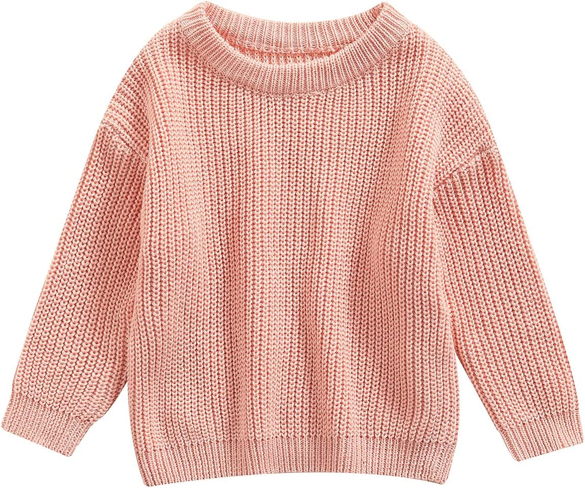 L&ieserram Baby Mädchen Jungen Gestrickt Pullover Jumper Neugeborenen Kinder Langarm Strickpullover Einfarbige Pulli Kleinkinder Kleidung Outfit Knitted Sweater 0-5 Jahre
