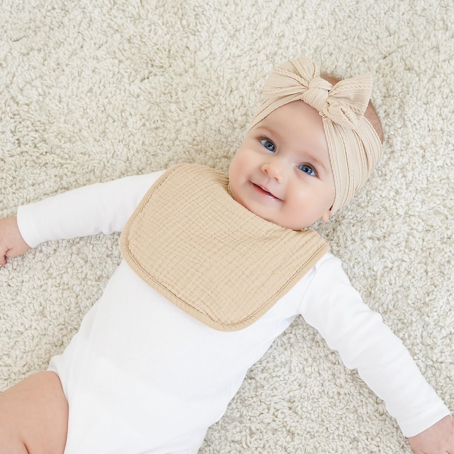 Bearmoss Lätzchen Baby Musselin Sabberlätzchen für Babys, 100% Baumwolle Quadratische Halstuch Baby Verstellbare Babylätzchen Weiche Sabberlätzchen für Junge und Mädchen,8 Stück