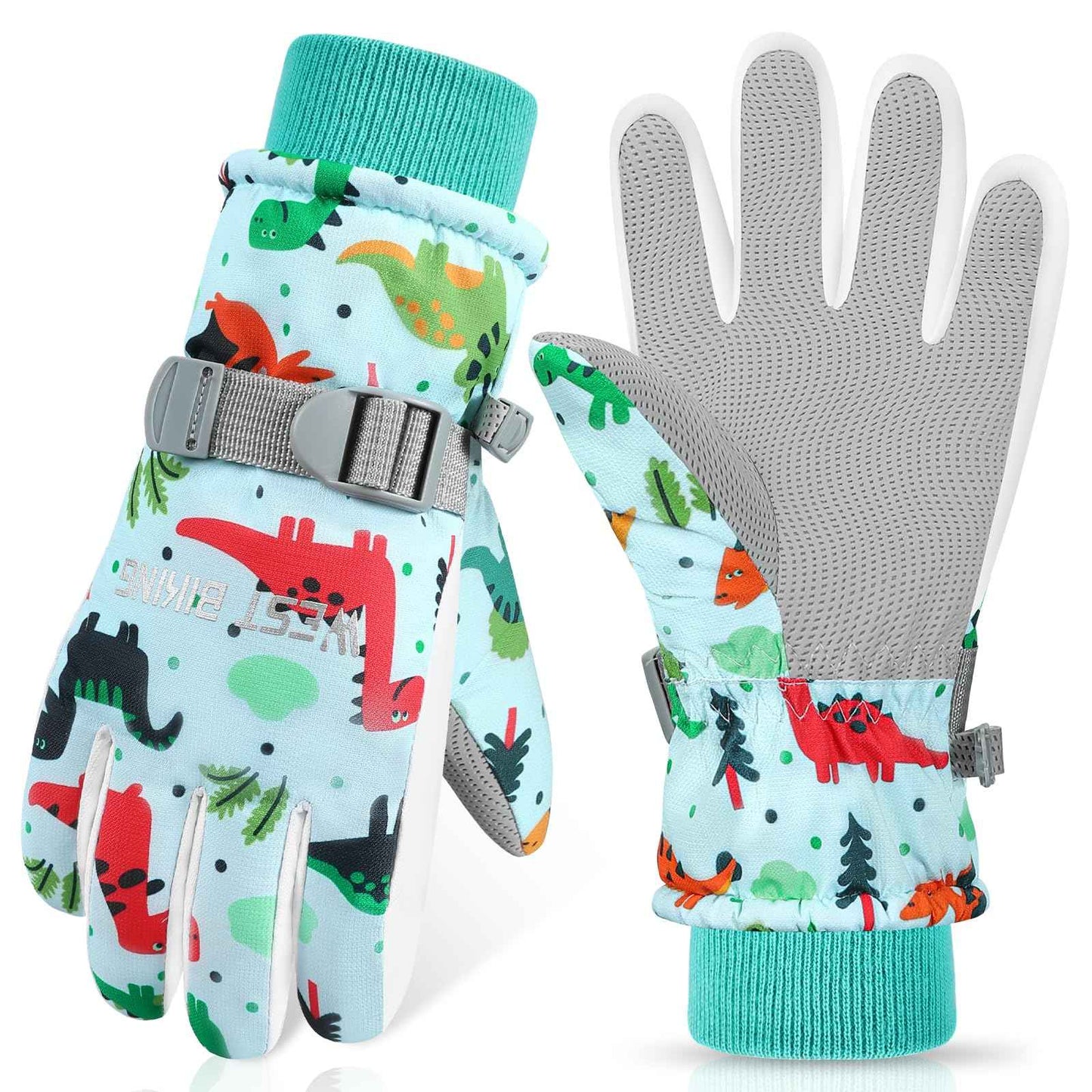CYCLESPEED Kinder Winddicht Winterhandschuhe Warm Skihandschuhe Wasserdicht für 4-12 Jahre Mädchen Jungen Fahrradhandschuhe Outdoor Snowboarding