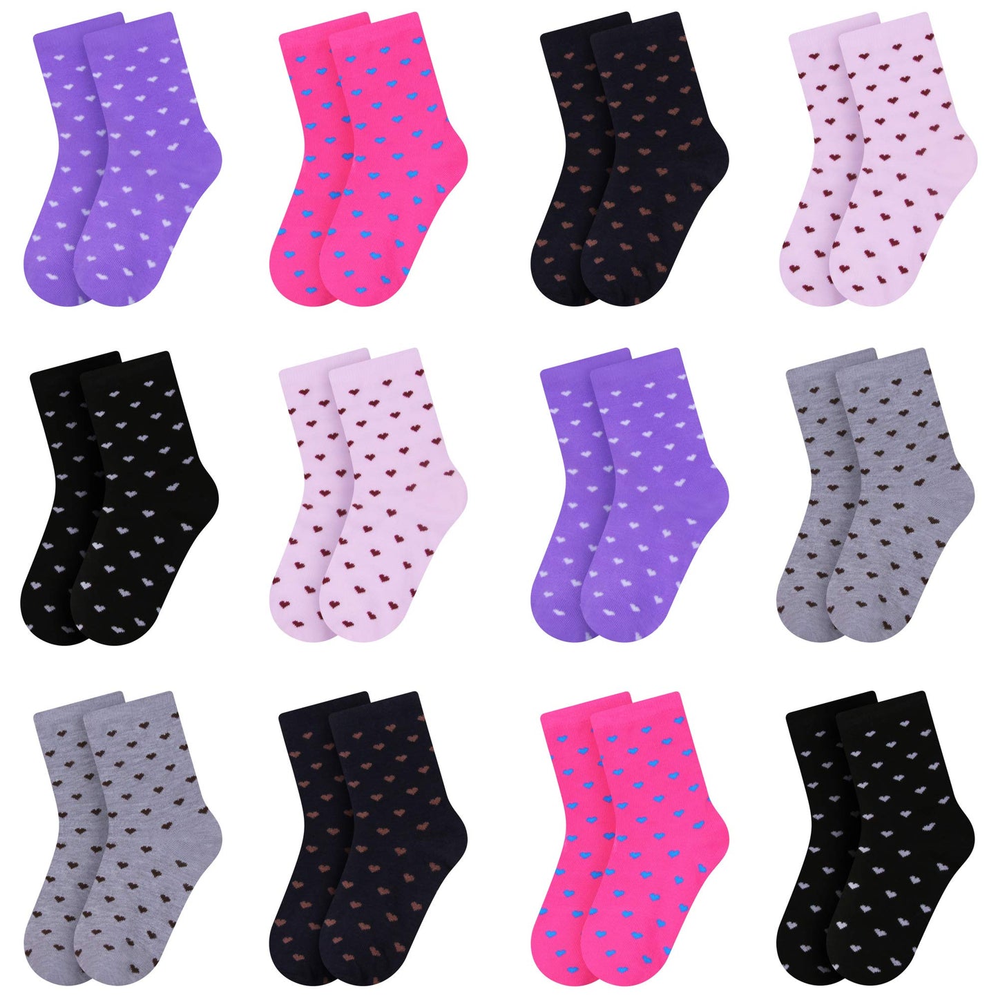L&K-II 10/12 Paar Kinder Mädchen Socken aus Baumwolle Kleinkind niedliche Muster Kids Sneakersocken bunt 2808VA