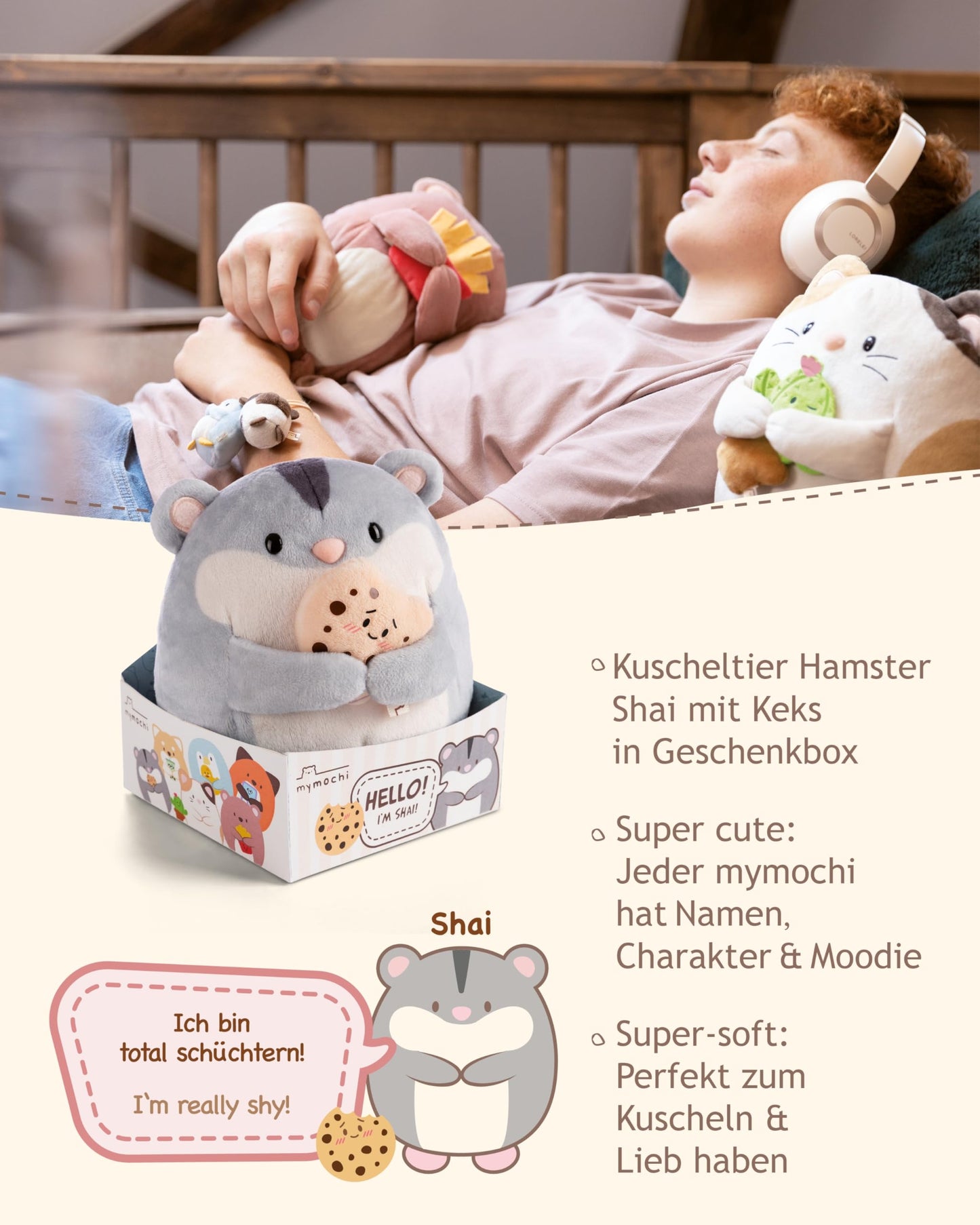 NICI MYMOCHI Fuchs Kuscheltier Geeks 16 cm mit Videospiel in Geschenkbox 11x12x6,5 cm, Flauschiges Stofftier zum Kuscheln, Spielen und Liebhaben - 61151